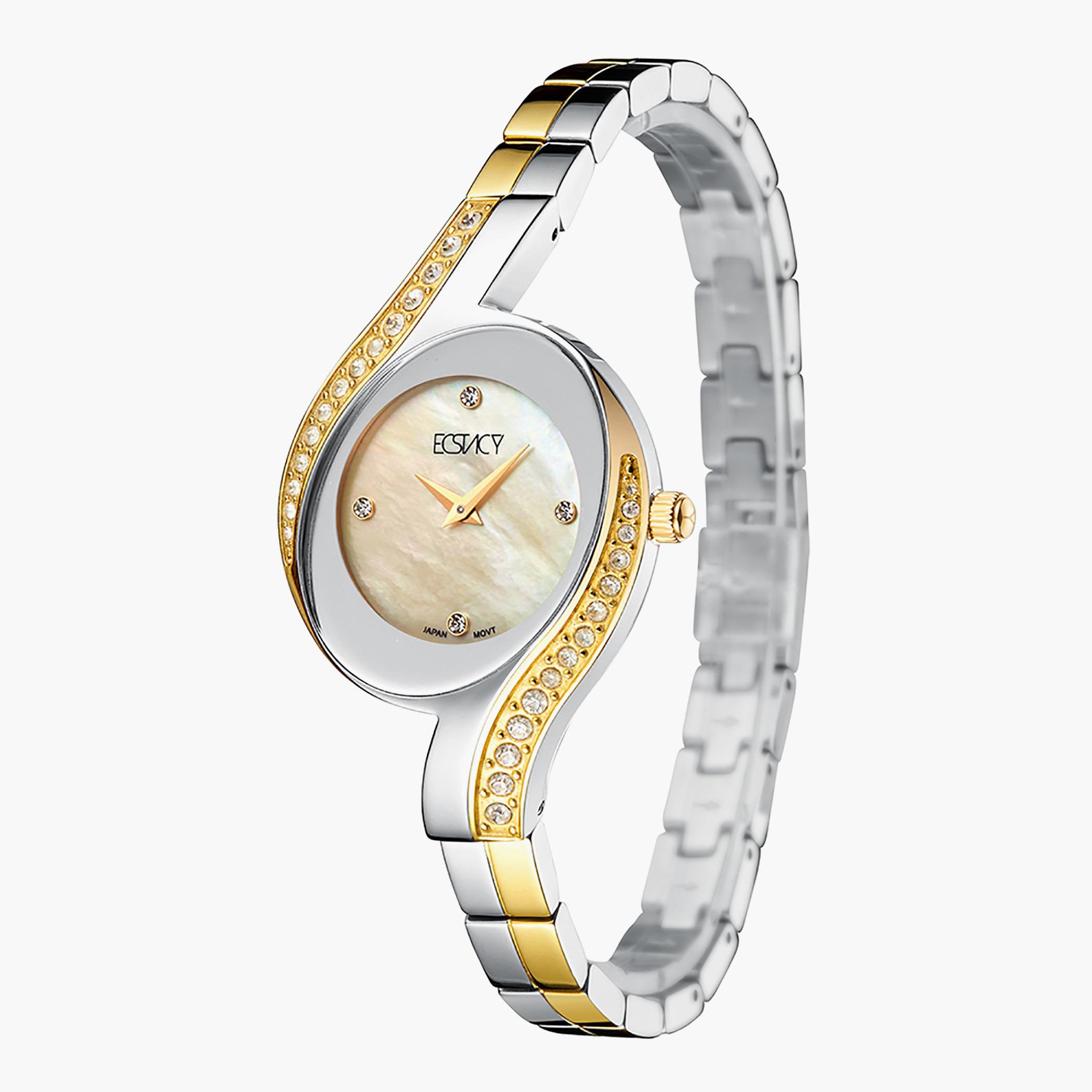 E20502-TBTMC- راقب حزام ستانليس ستيل تناظرية الفضة والذهب للنساء اكستازي-women-watchesandjewellery-watches-image-2