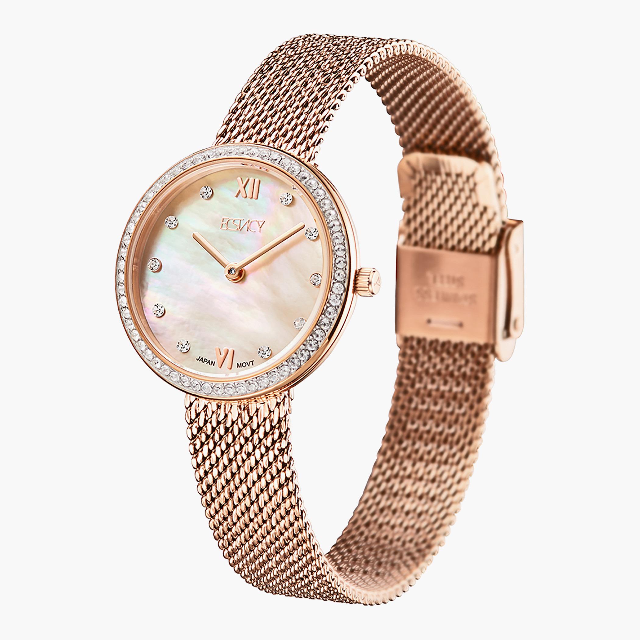 E20506-RMKMK- راقب حزام ستانليس ستيل تناظرية ذهبي وردي للنساء اكستازي-women-watchesandjewellery-watches-image-2