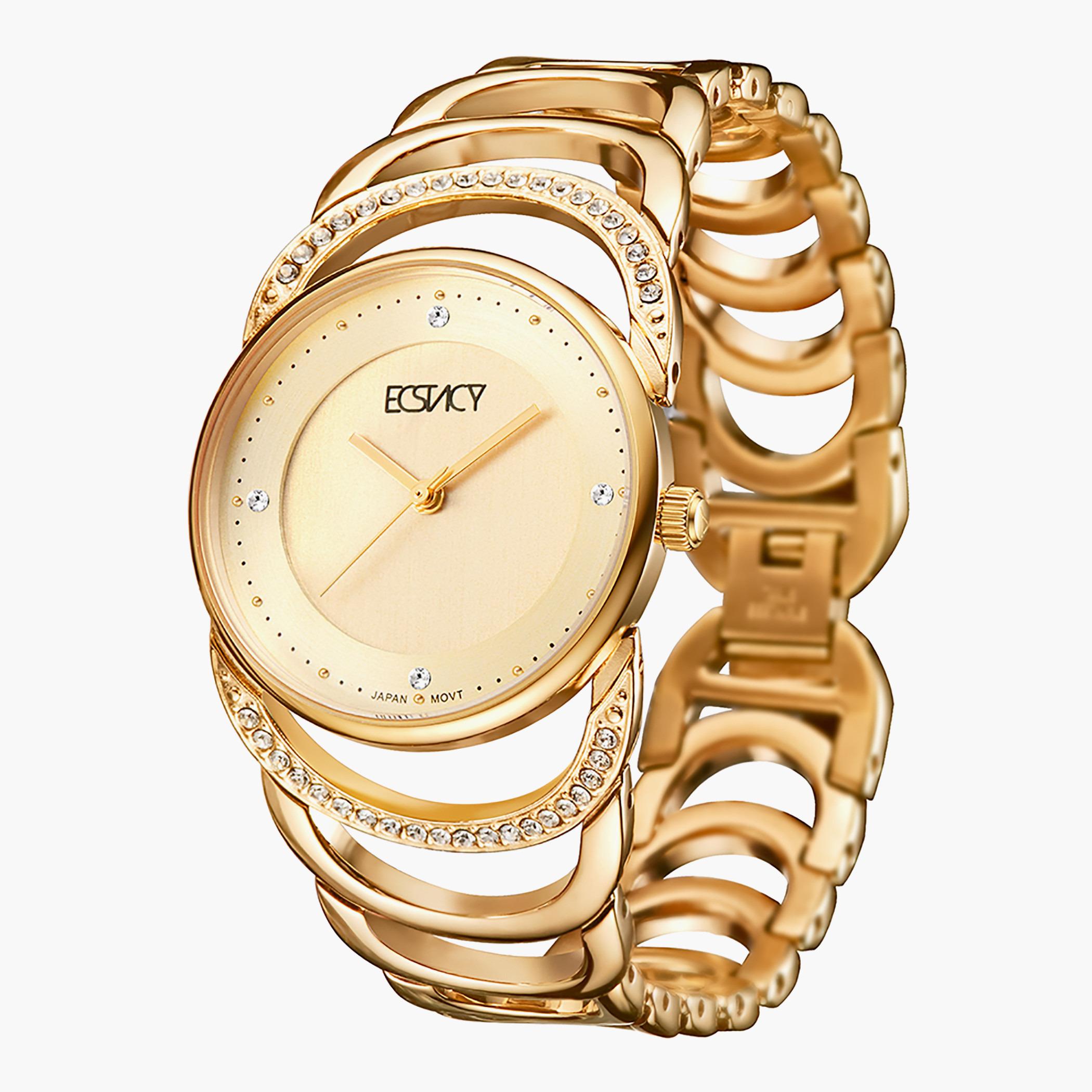 E6508-GBGC- راقب حزام ستانليس ستيل تناظرية ذهبي للنساء اكستازي-women-watchesandjewellery-watches-image-2