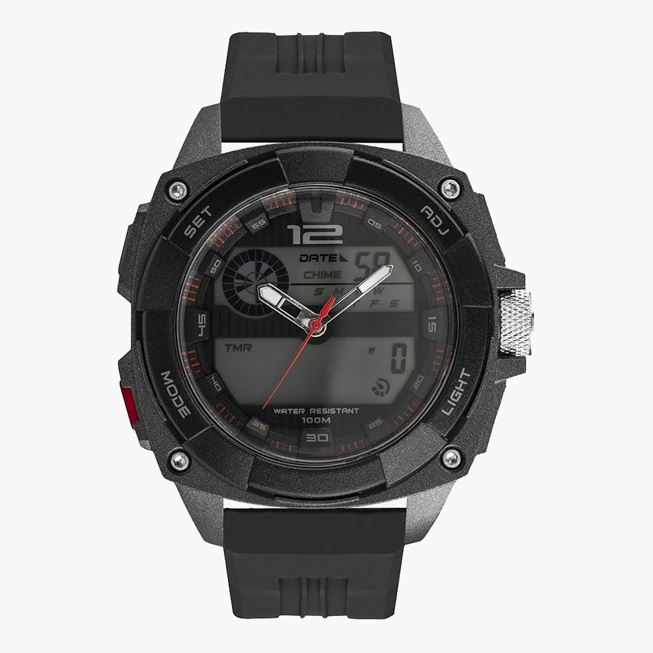 Lee Cooper Originals Men Black Analog/Digital Silicone Strap Watch - ORG05409.651-men-watchesandjewellery-watches-image-1