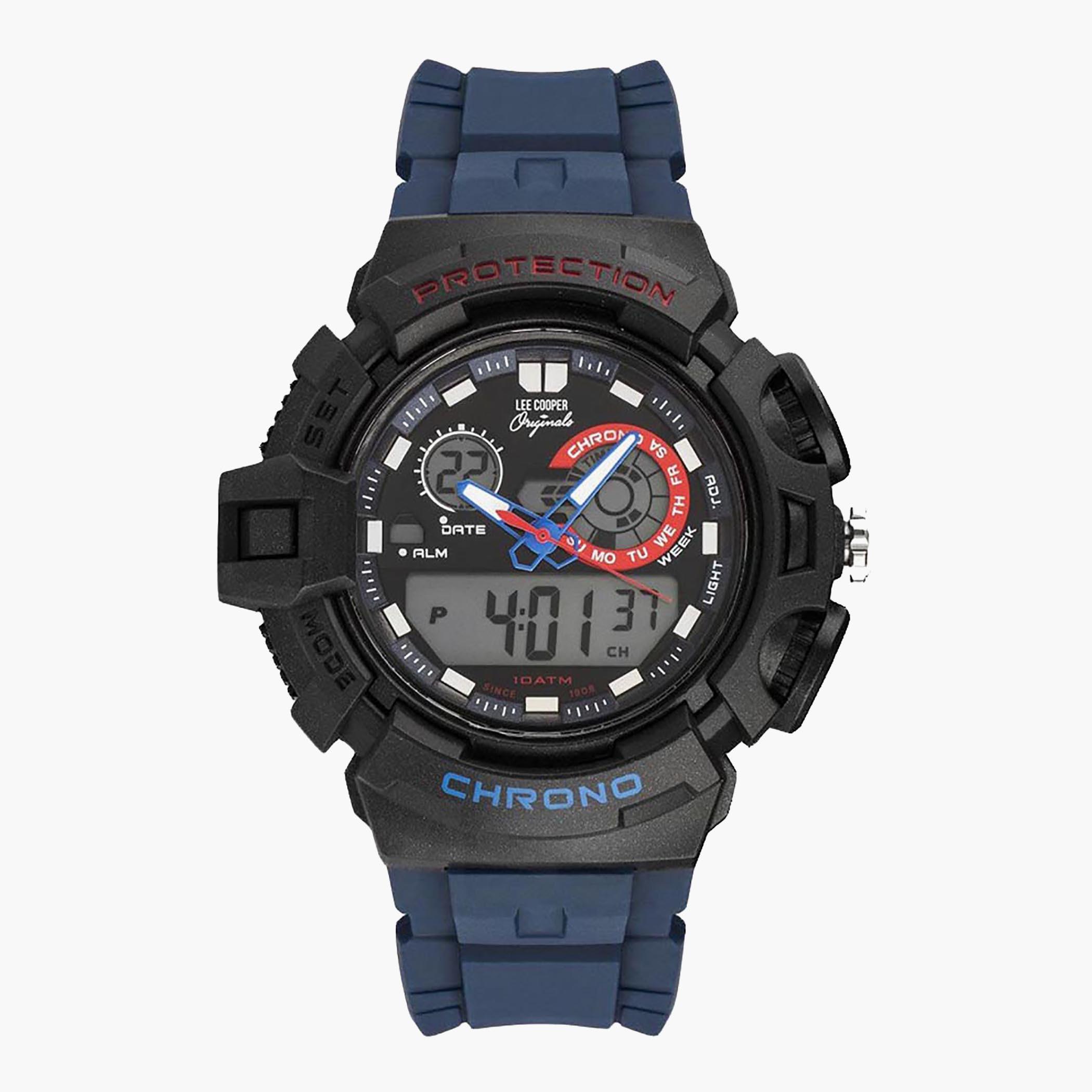 ORG05410.659- راقب حزام سيليكون تناظرية/ رقمية أزرق ملك الرجال لي كوبر أورجينالز-men-watchesandjewellery-watches-image-1