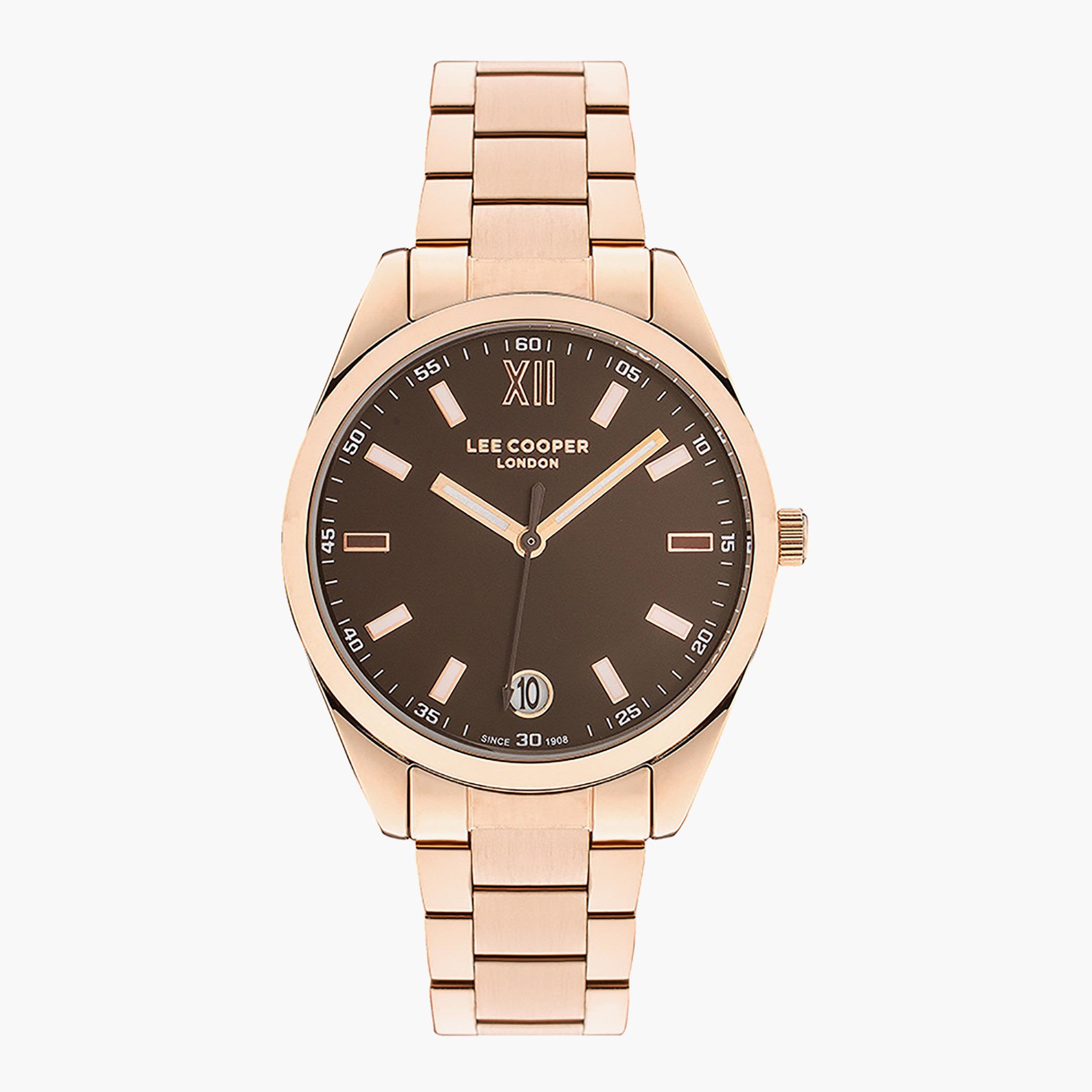 LC07102.440- راقب حزام معدن تناظرية ذهبي وردي للنساء لي كوبر-women-watchesandjewellery-watches-image-1