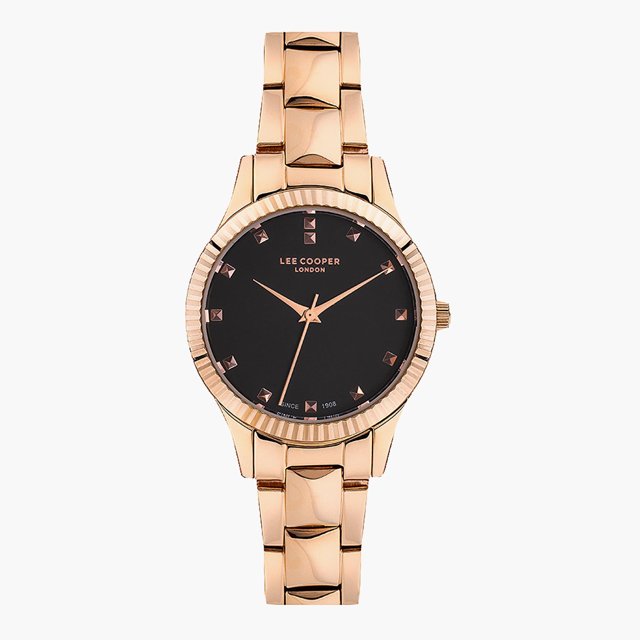 LC07059.450- راقب حزام معدن تناظرية ذهبي وردي للنساء لي كوبر-women-watchesandjewellery-watches-image-1