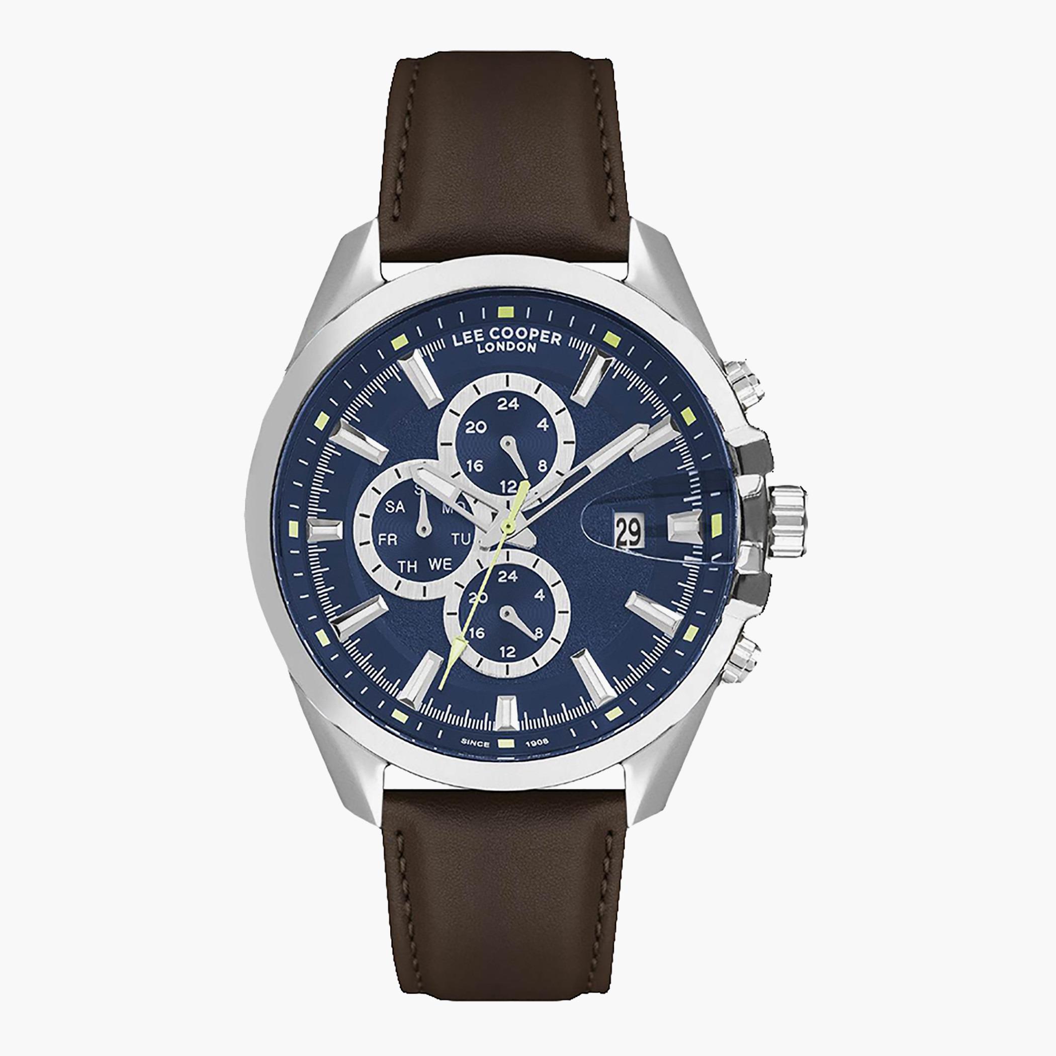 LC07054.392- راقب حزام جلد كرونوغراف بنى ملك الرجال لي كوبر-men-watchesandjewellery-watches-image-1