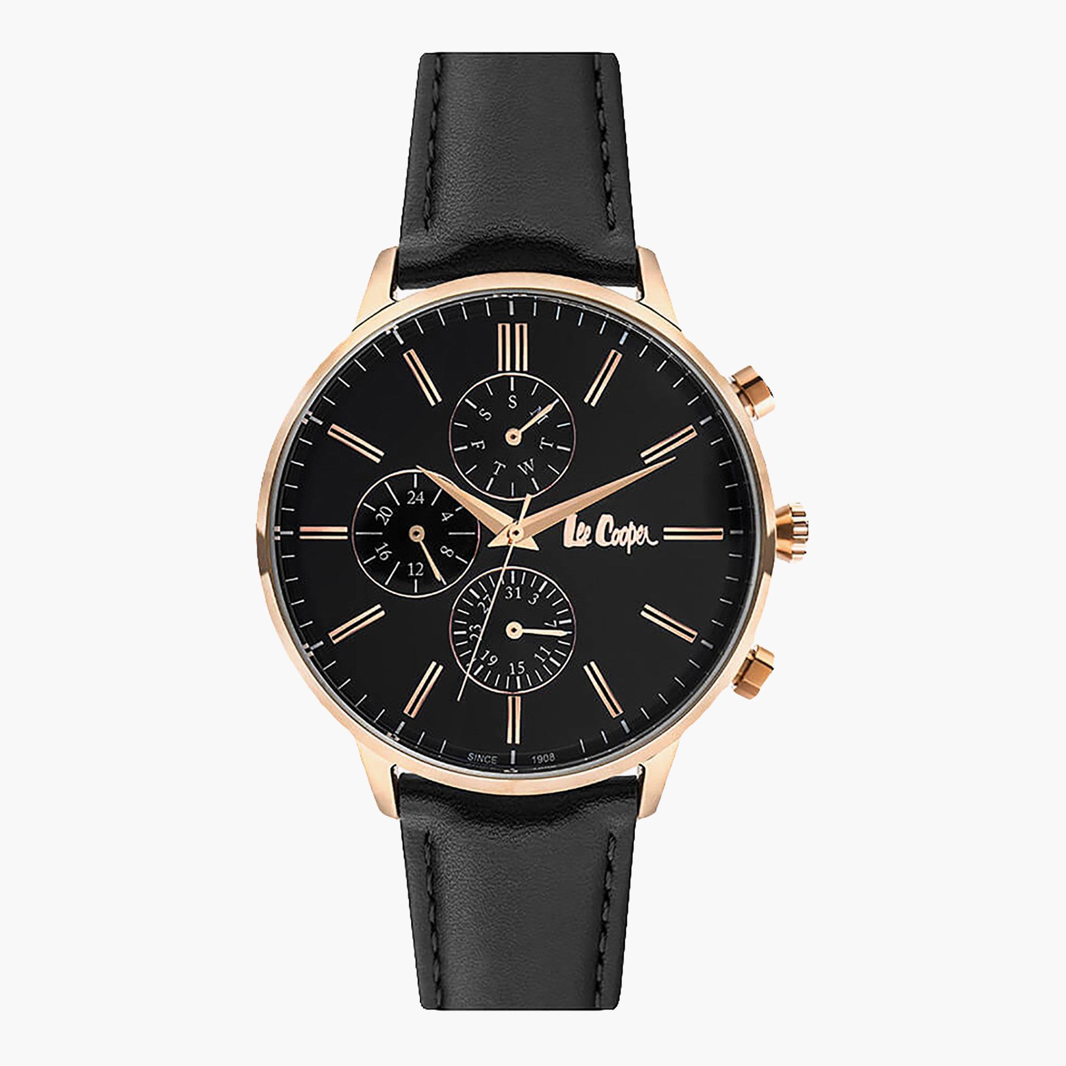 LC06970.451- راقب حزام جلد كرونوغراف أسود ملك الرجال لي كوبر-men-watchesandjewellery-watches-image-1