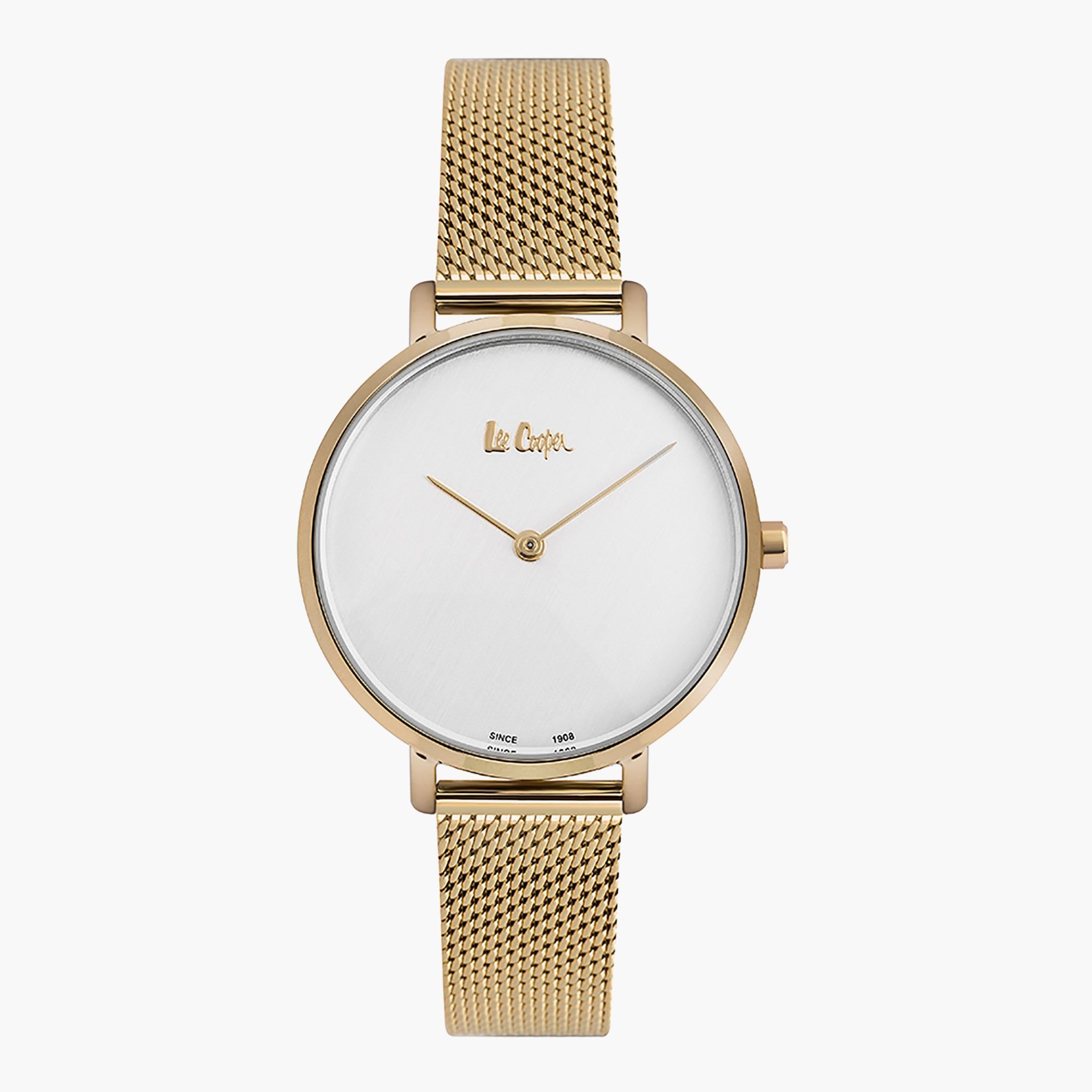 Lee Cooper Gold Analog Mesh Strap Watch - LC06948.130-women-watchesandjewellery-watches-image-1