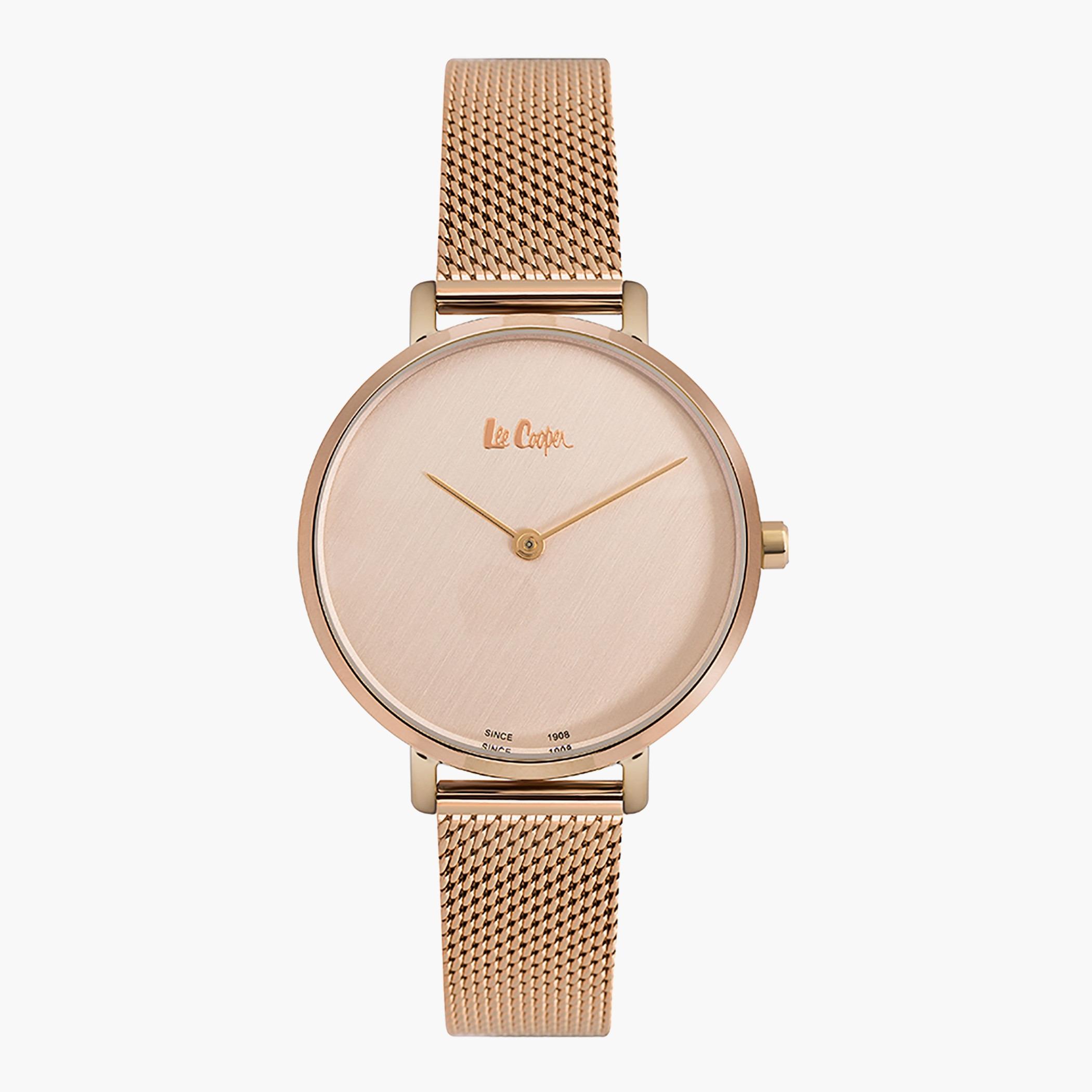 Lee Cooper Rose Gold Analog Mesh Strap Watch - LC06948.410-women-watchesandjewellery-watches-image-1