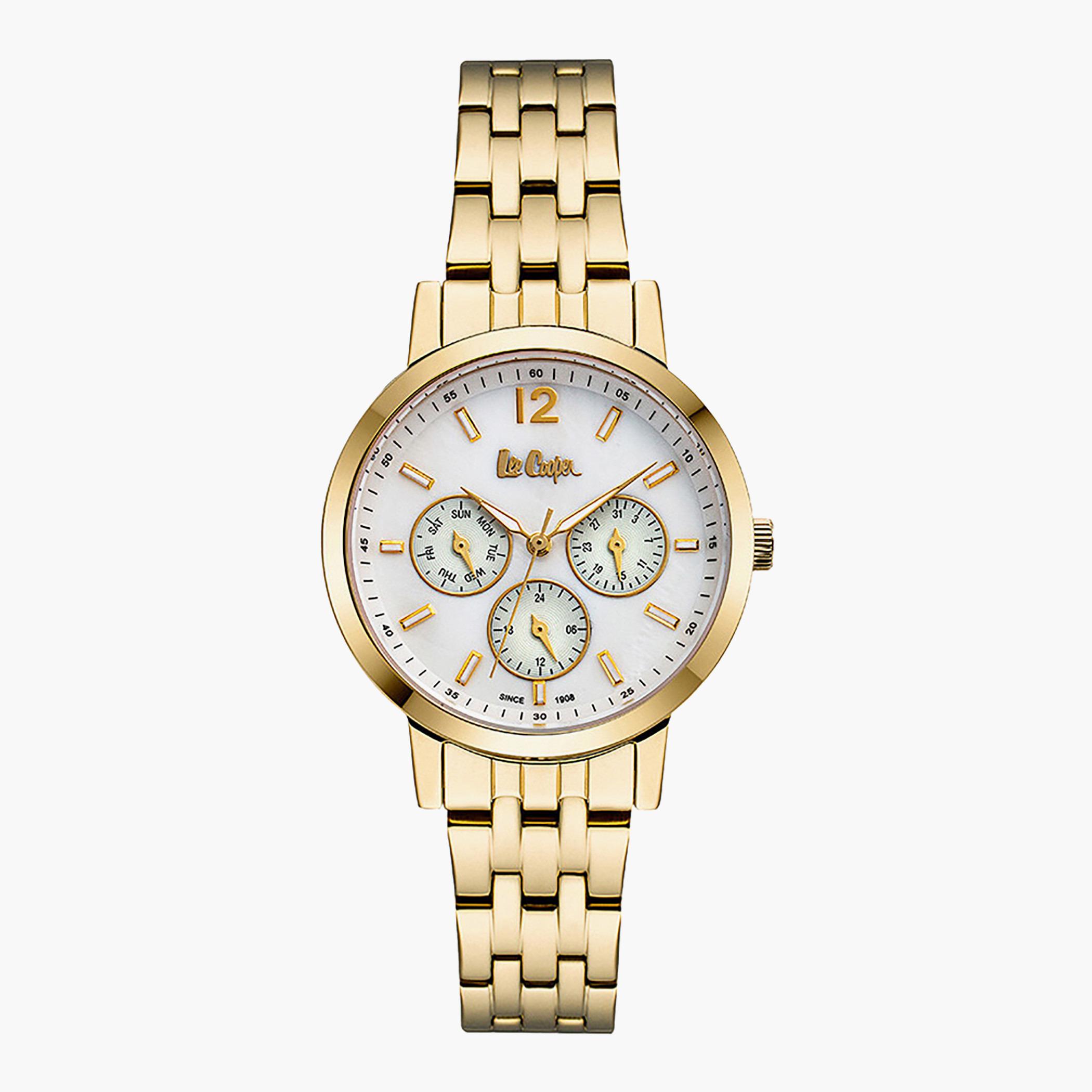 Lee Cooper Gold Analog Metal Strap Watch - LC06956.120-women-watchesandjewellery-watches-image-1