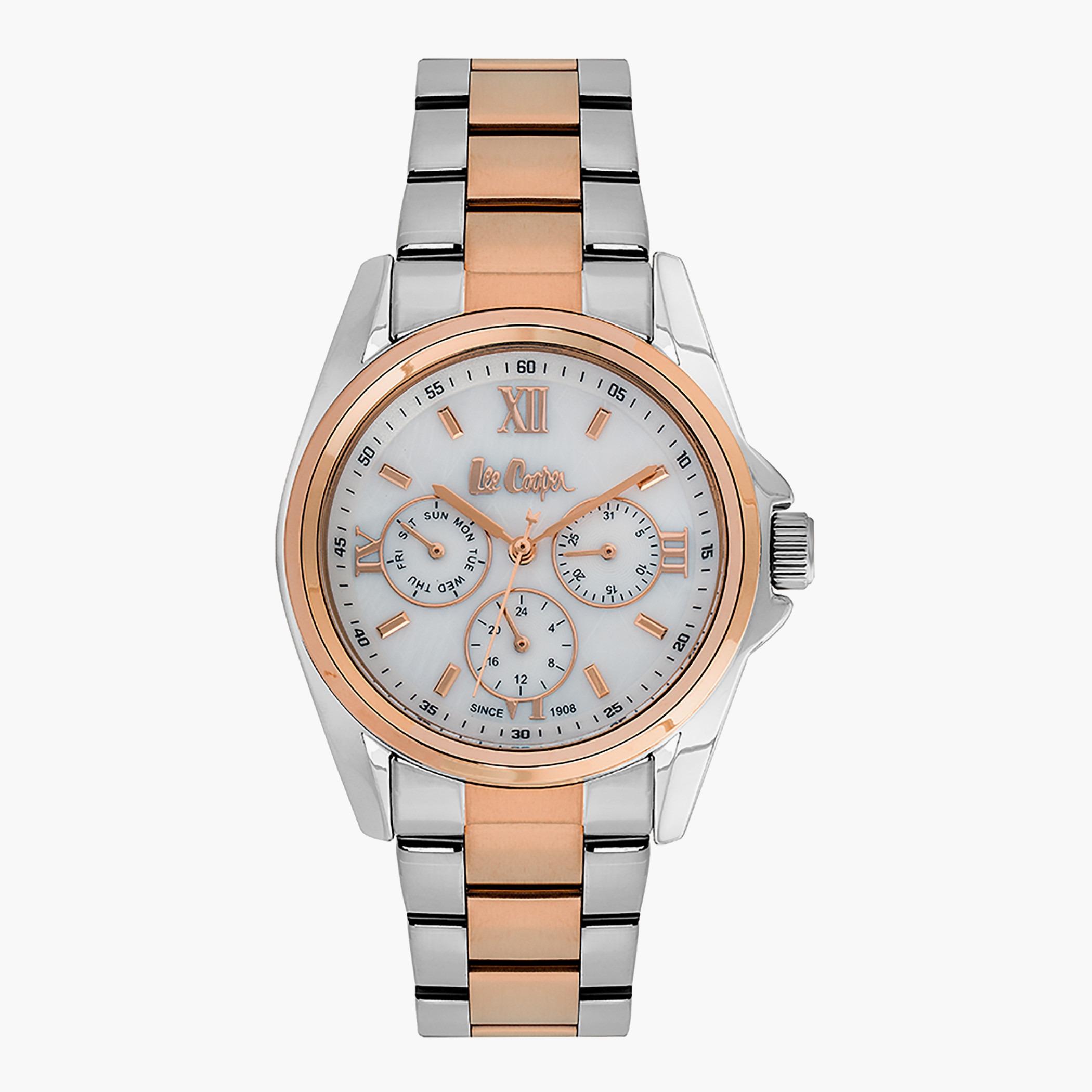 Lee Cooper Silver & Rose Gold Analog Metal Strap Watch - LC06975.530-women-watchesandjewellery-watches-image-1