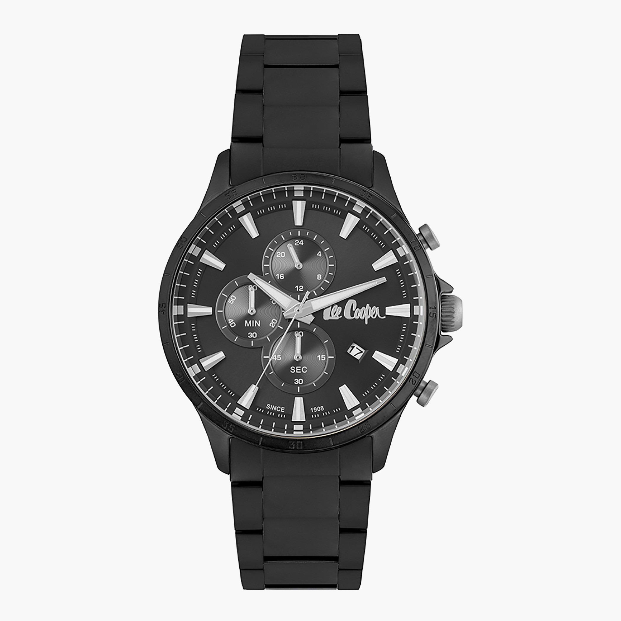Lee Cooper Black Chronograph Metal Strap Watch - LC07009.650-men-watchesandjewellery-watches-image-1