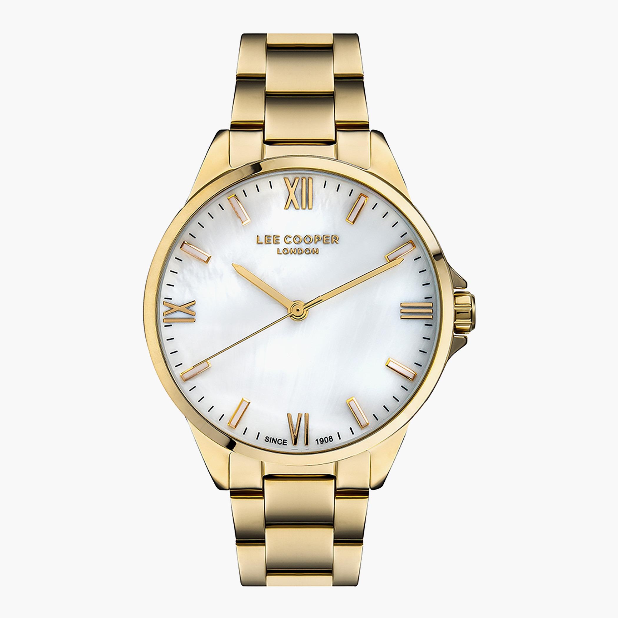 Lee Cooper Gold Analog Metal Strap Watch - LC07044.120-women-watchesandjewellery-watches-image-1