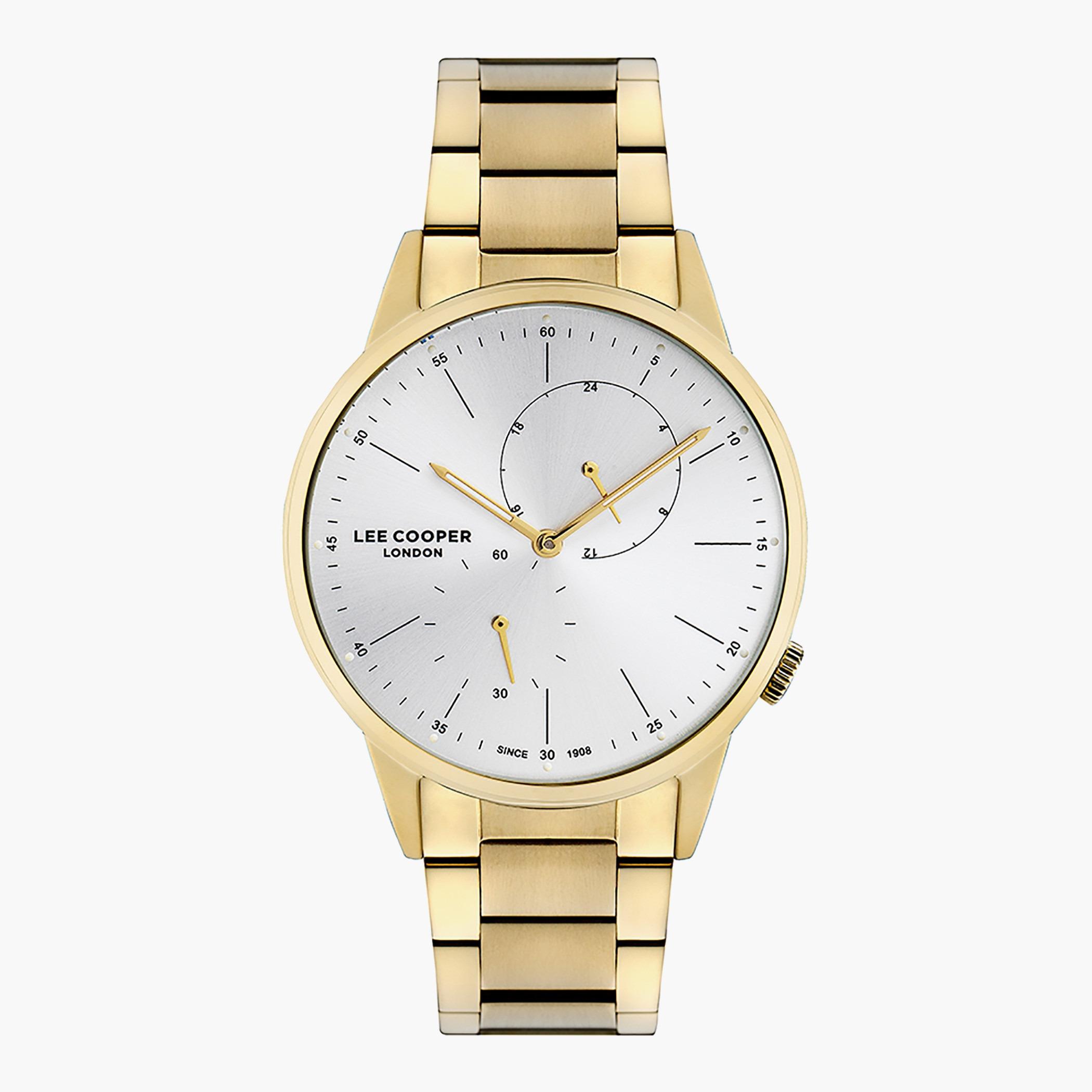 Lee Cooper Gold Analog Metal Strap Watch - LC07085.130-men-watchesandjewellery-watches-image-1