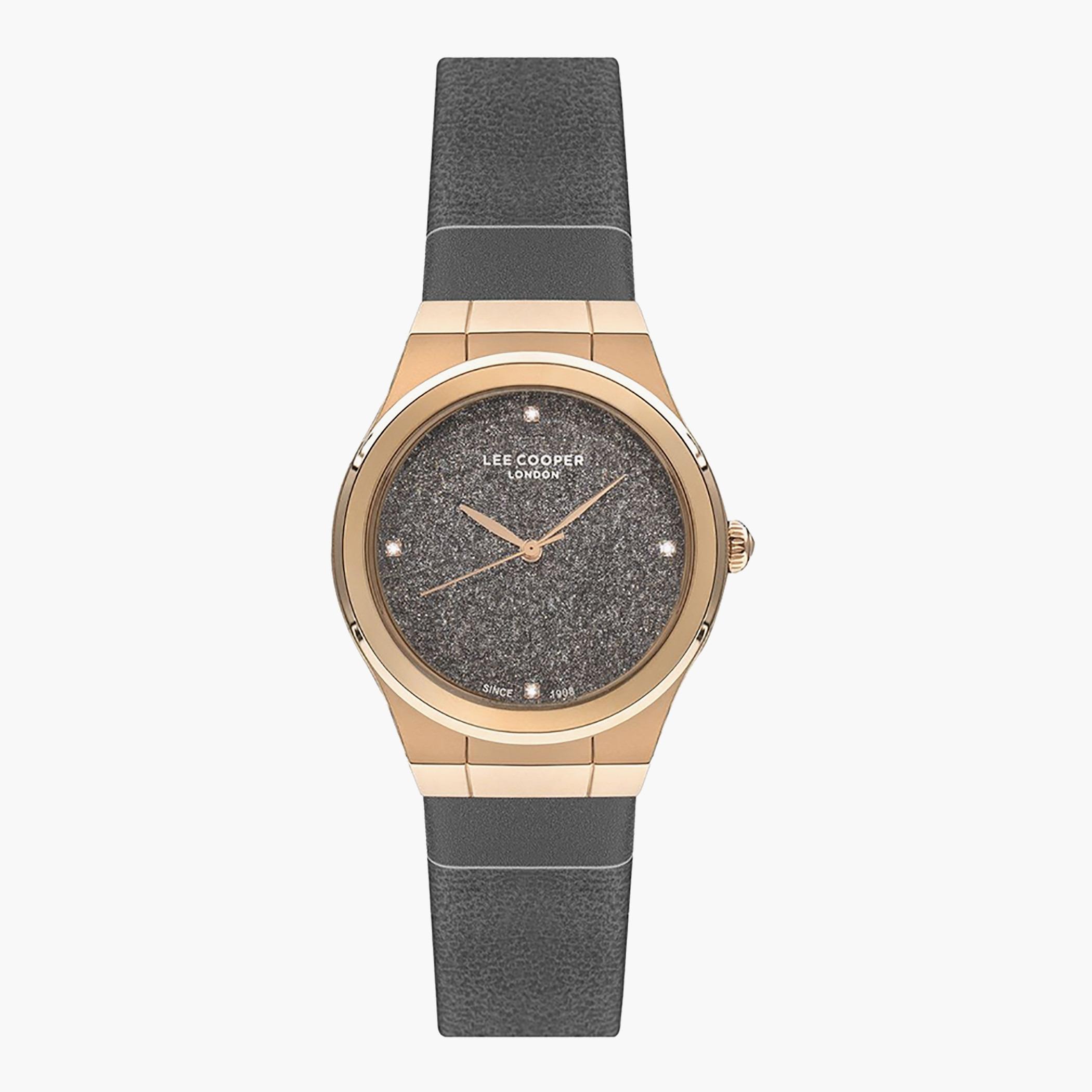 Lee Cooper Grey Analog Leather Strap Watch - LC07103.466-women-watchesandjewellery-watches-image-1