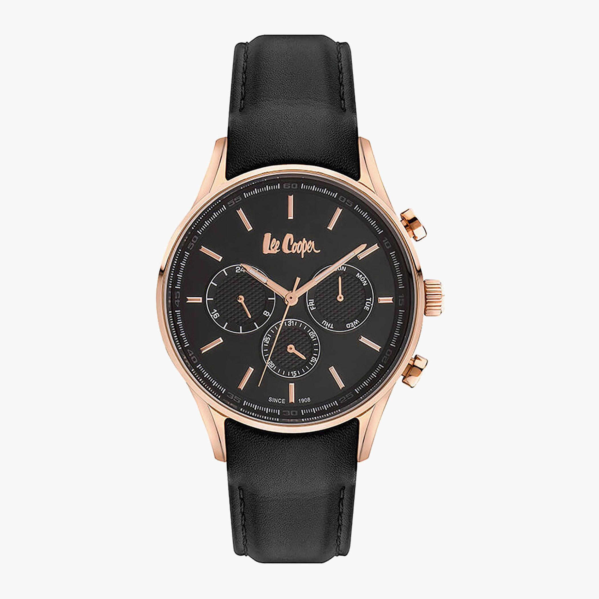 Lee Cooper Black Chronograph Leather Strap Watch - LC06971.451-men-watchesandjewellery-watches-image-1