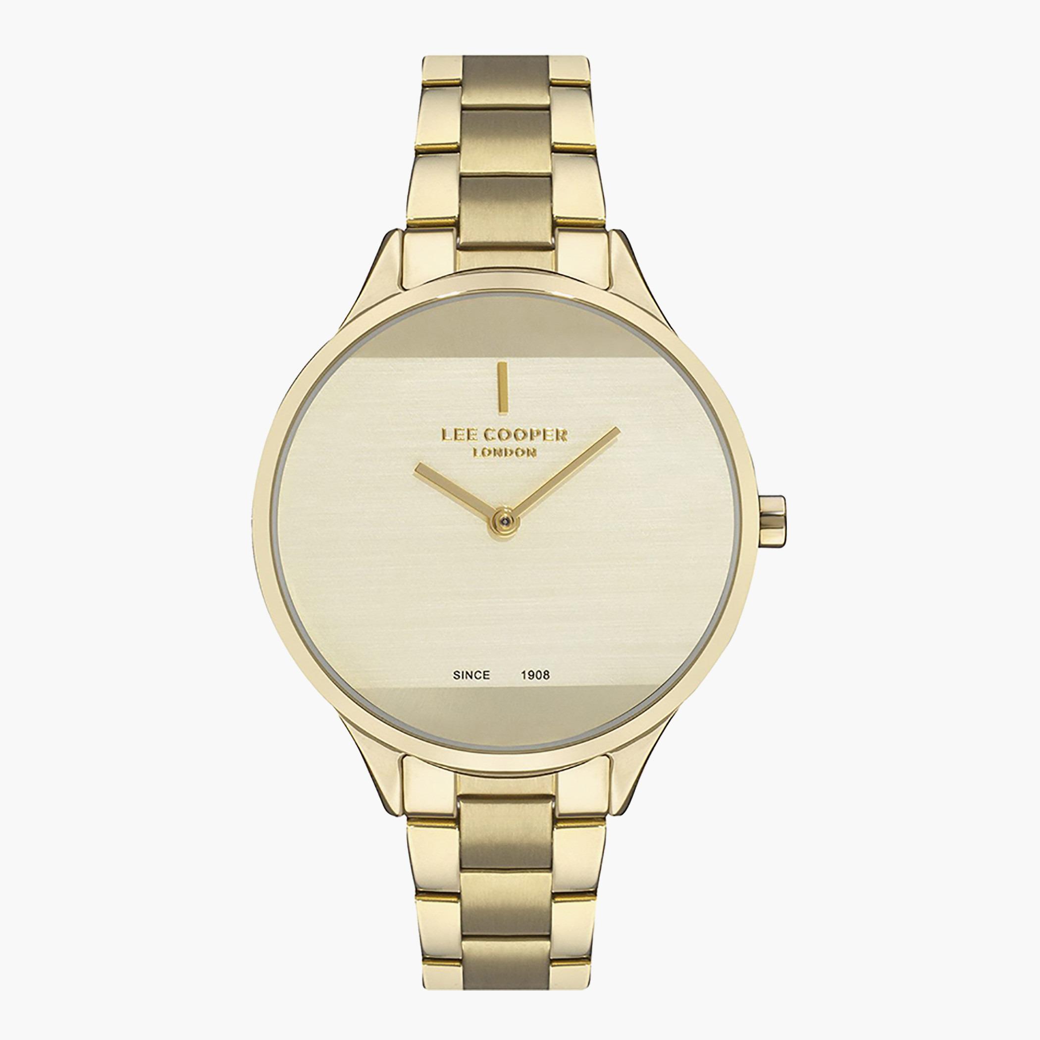 Lee Cooper Gold Analog Metal Strap Watch - LC07022.110-women-watchesandjewellery-watches-image-1