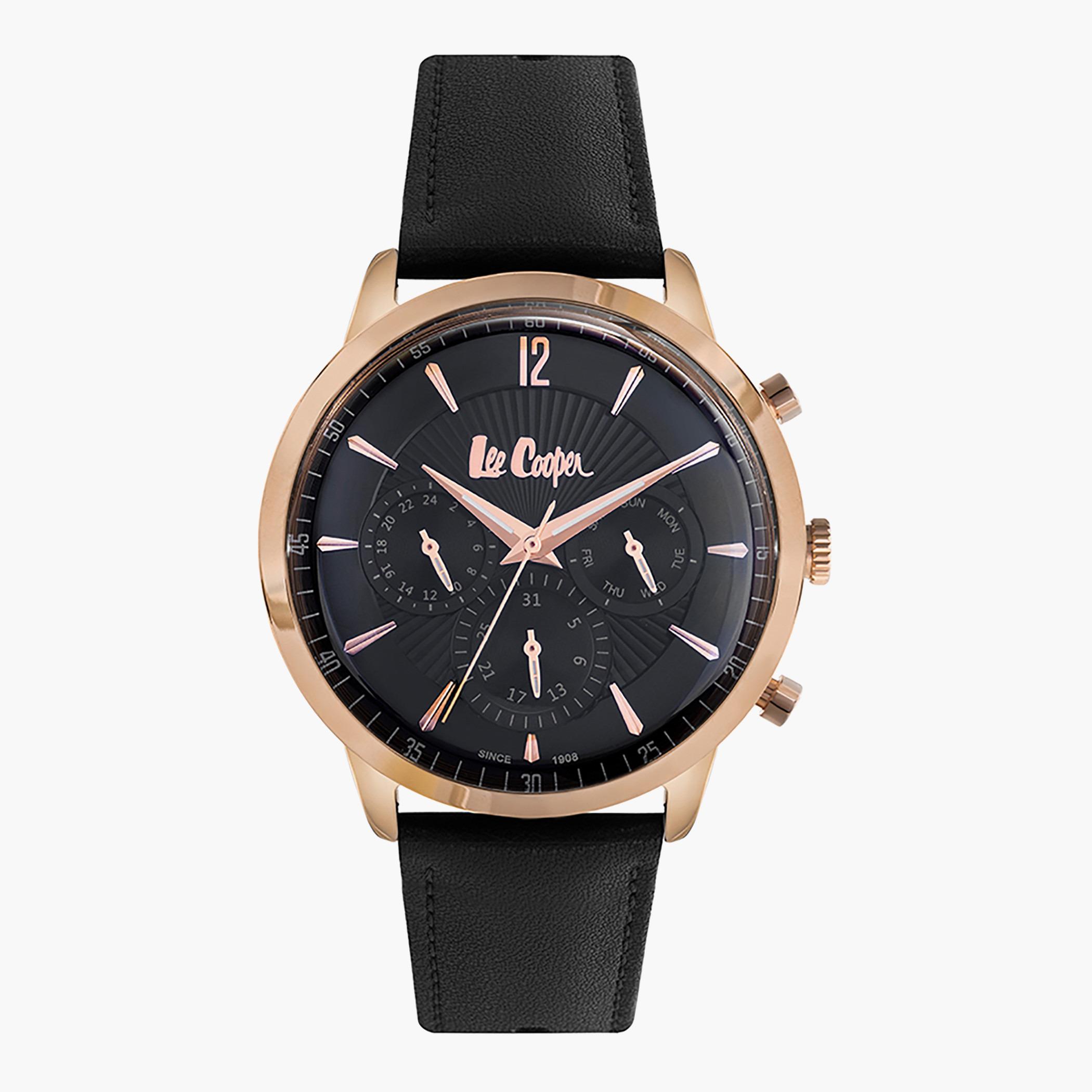 Lee Cooper Black Chronograph Leather Strap Watch - LC06979.451-men-watchesandjewellery-watches-image-1
