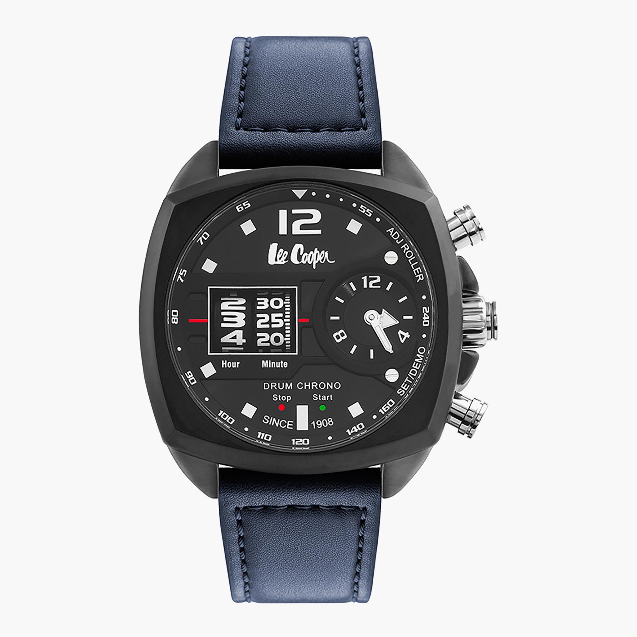 Lee Cooper Blue Chronograph Leather Strap Watch - LC07004.659-men-watchesandjewellery-watches-image-1