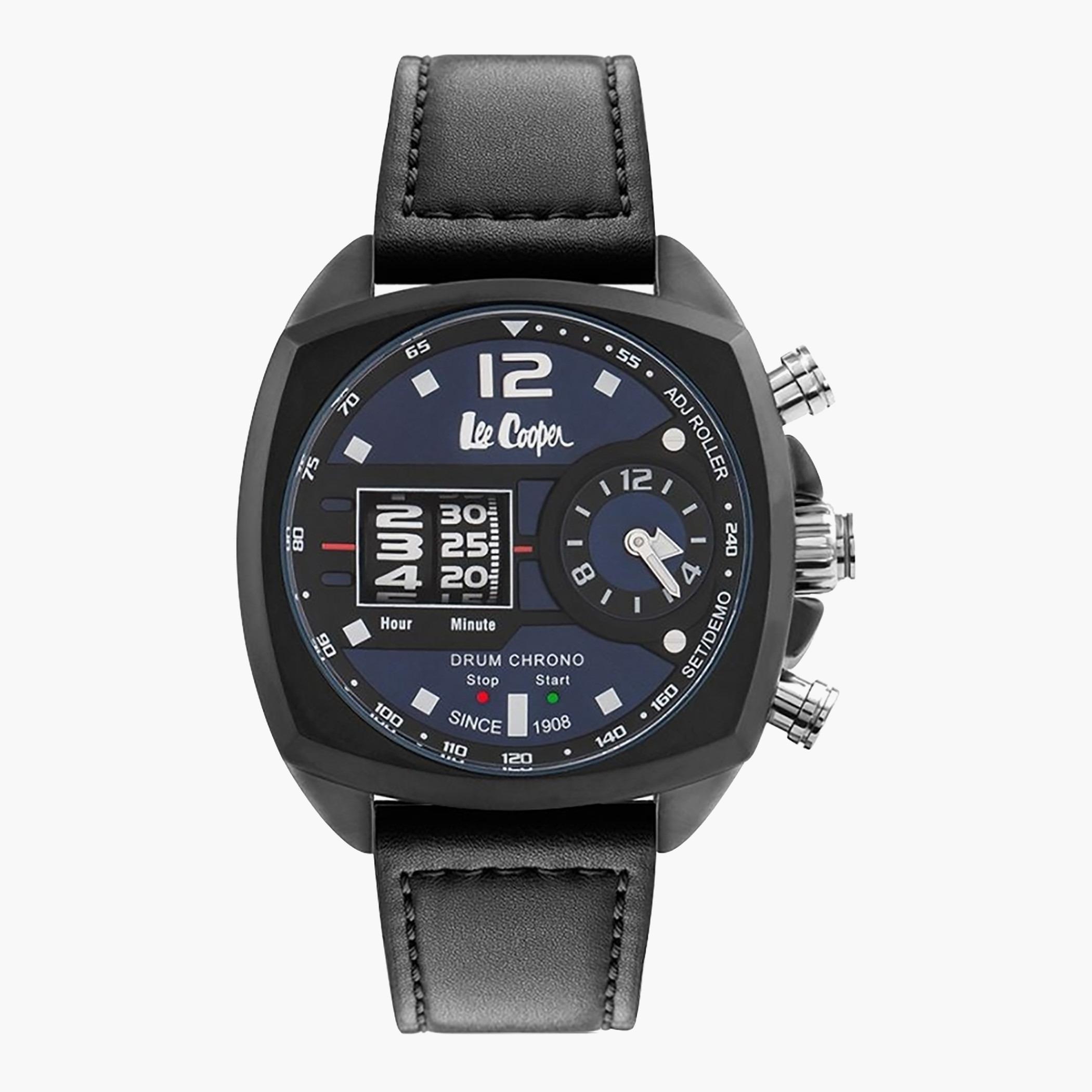 Lee Cooper Black Chronograph Leather Strap Watch - LC07004.691-men-watchesandjewellery-watches-image-1