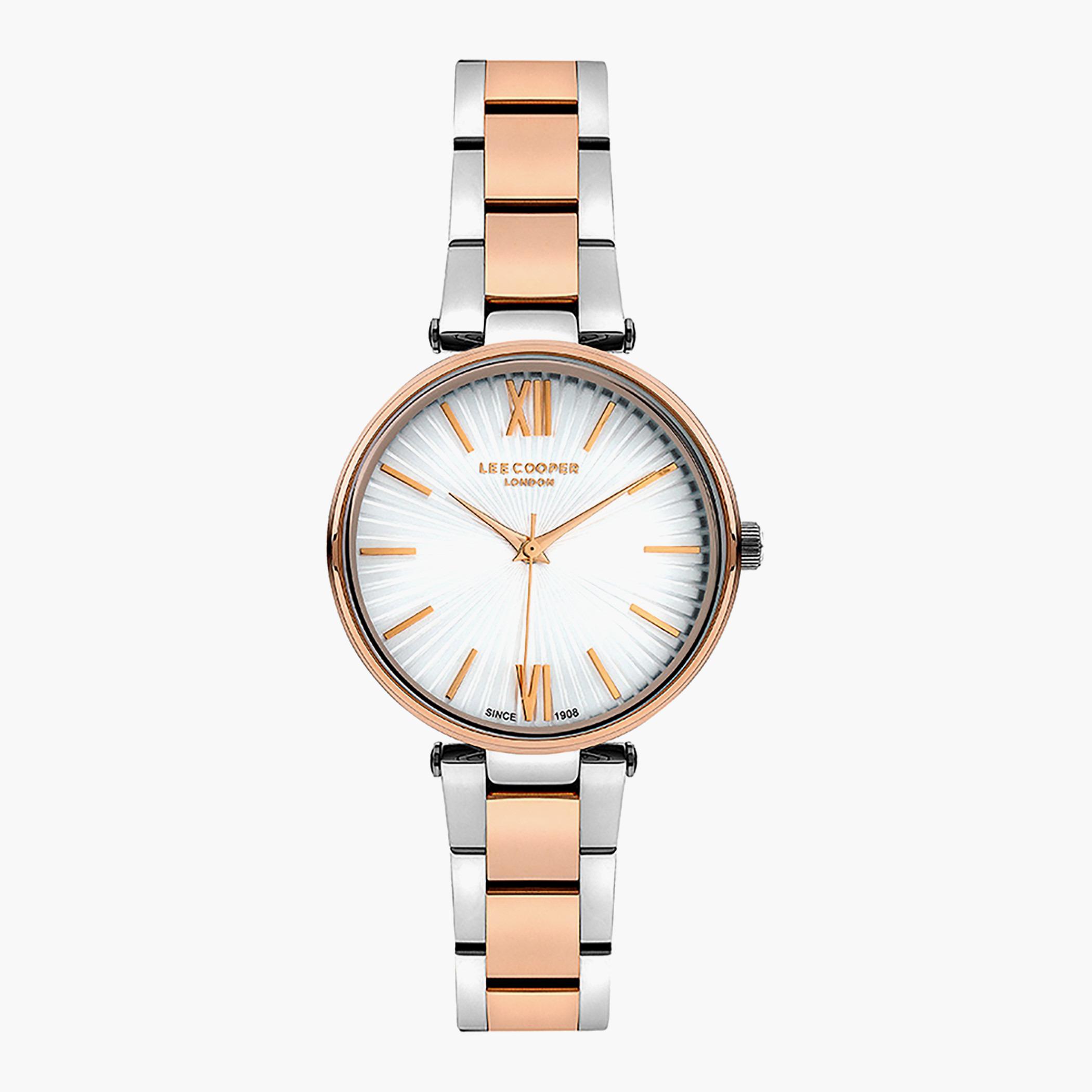Lee Cooper Silver & Rose Gold Analog Metal Strap Watch - LC07025.530-women-watchesandjewellery-watches-image-1
