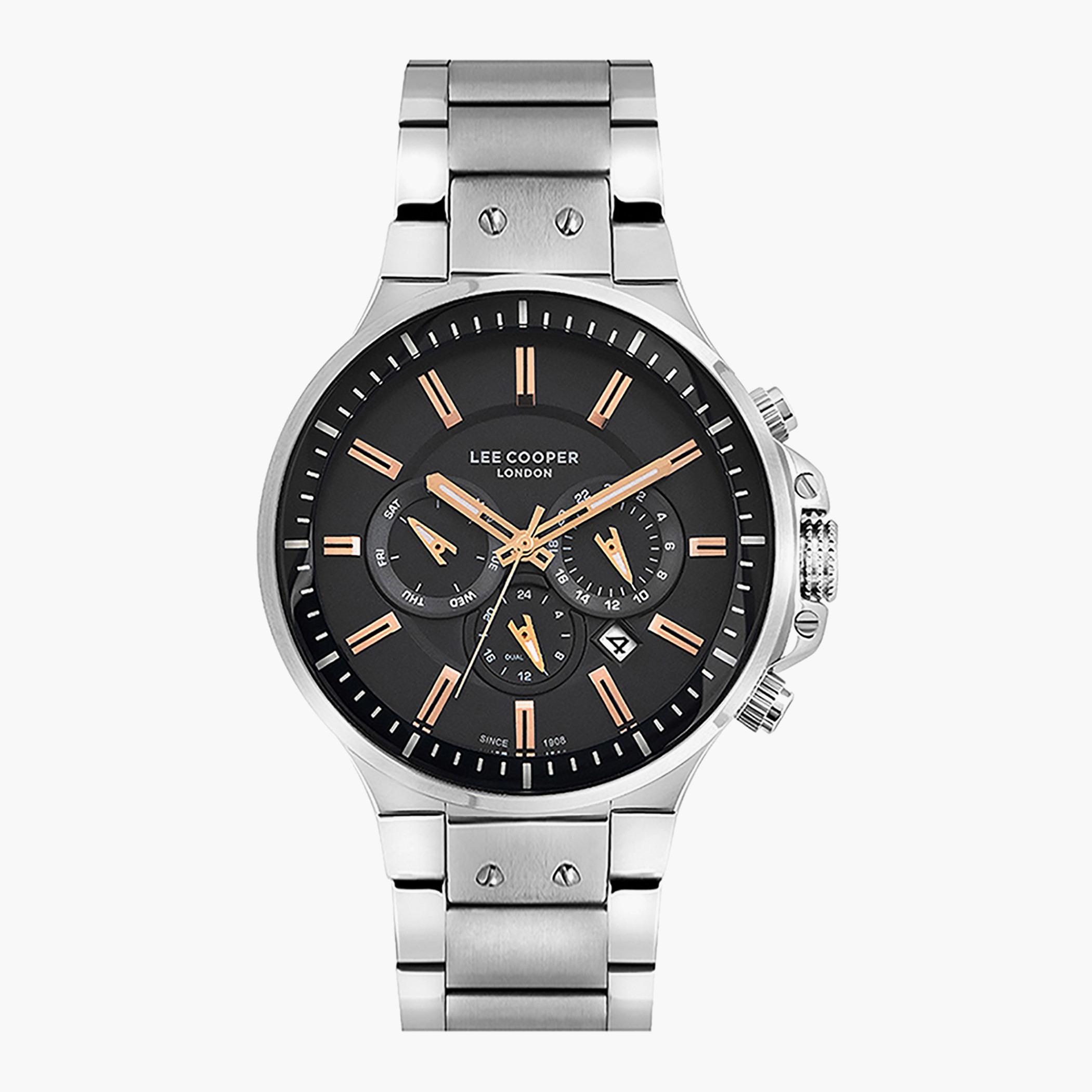 Lee Cooper Silver Chronograph Metal Strap Watch - LC07076.360-men-watchesandjewellery-watches-image-1