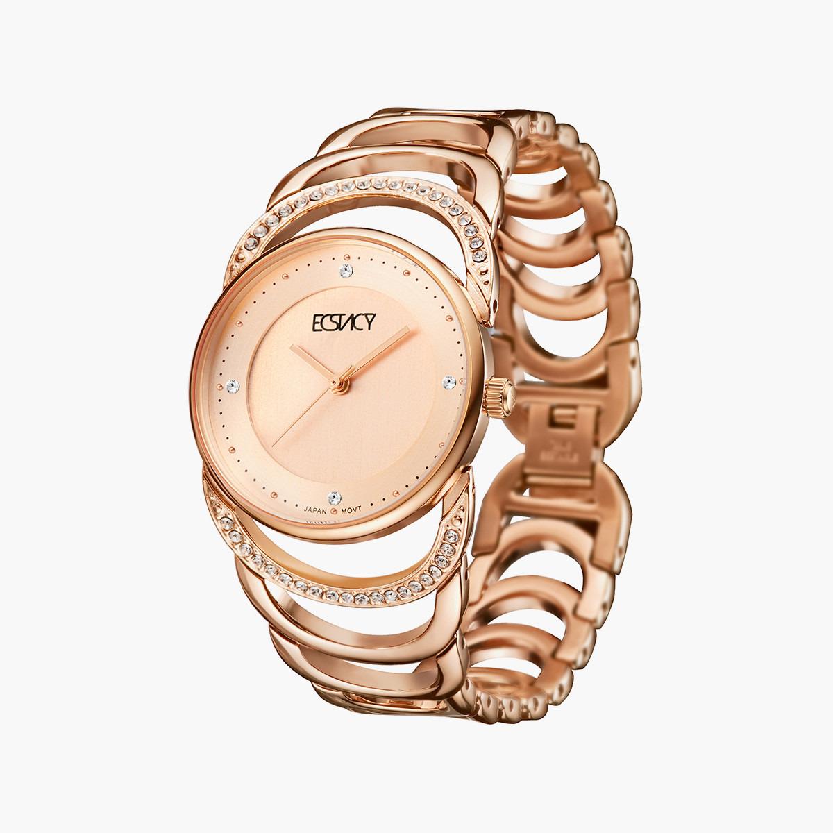 ساعة يد تناظريّة ذهبيّة ورديّة للنساء من إيستاسي-women-watchesandjewellery-watches-image-2