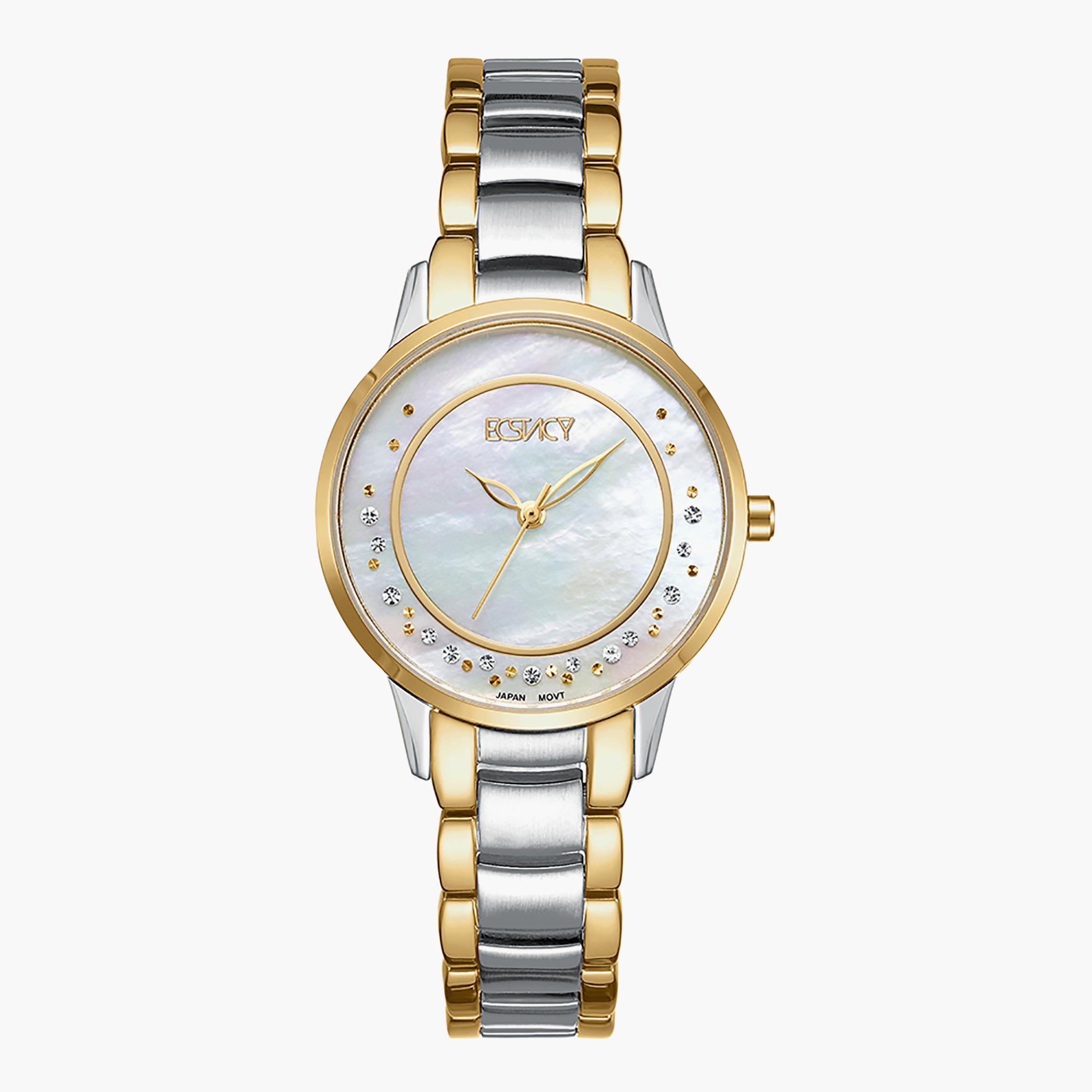 E9516-TBTM- راقب حزام ستانليس ستيل تناظرية الفضة والذهب للنساء اكستازي-women-watchesandjewellery-watches-image-1