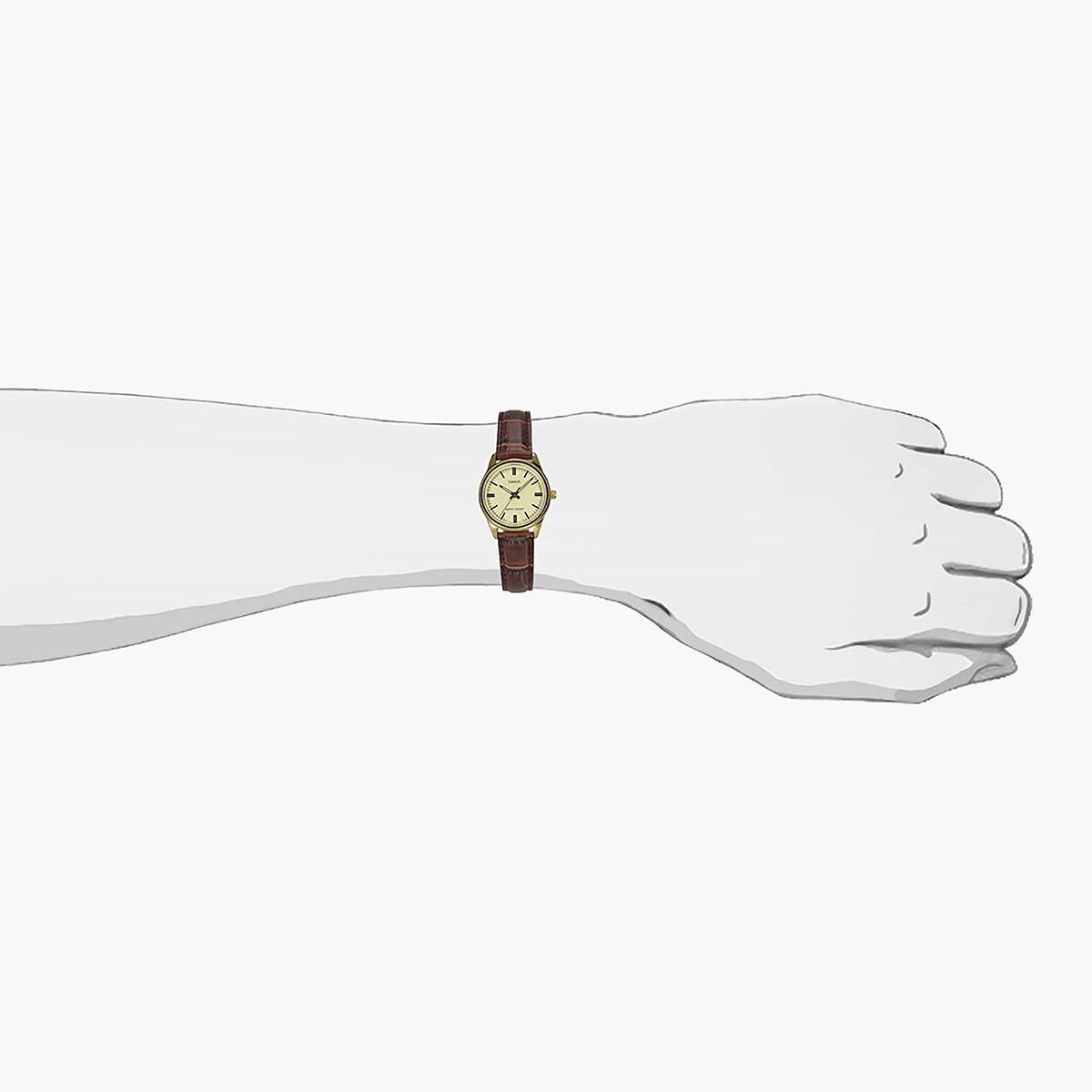 Casio Women Brown Analog Leather Strap Watch - LTP-V005GL-9AUDF-women-watchesandjewellery-watches-image-2
