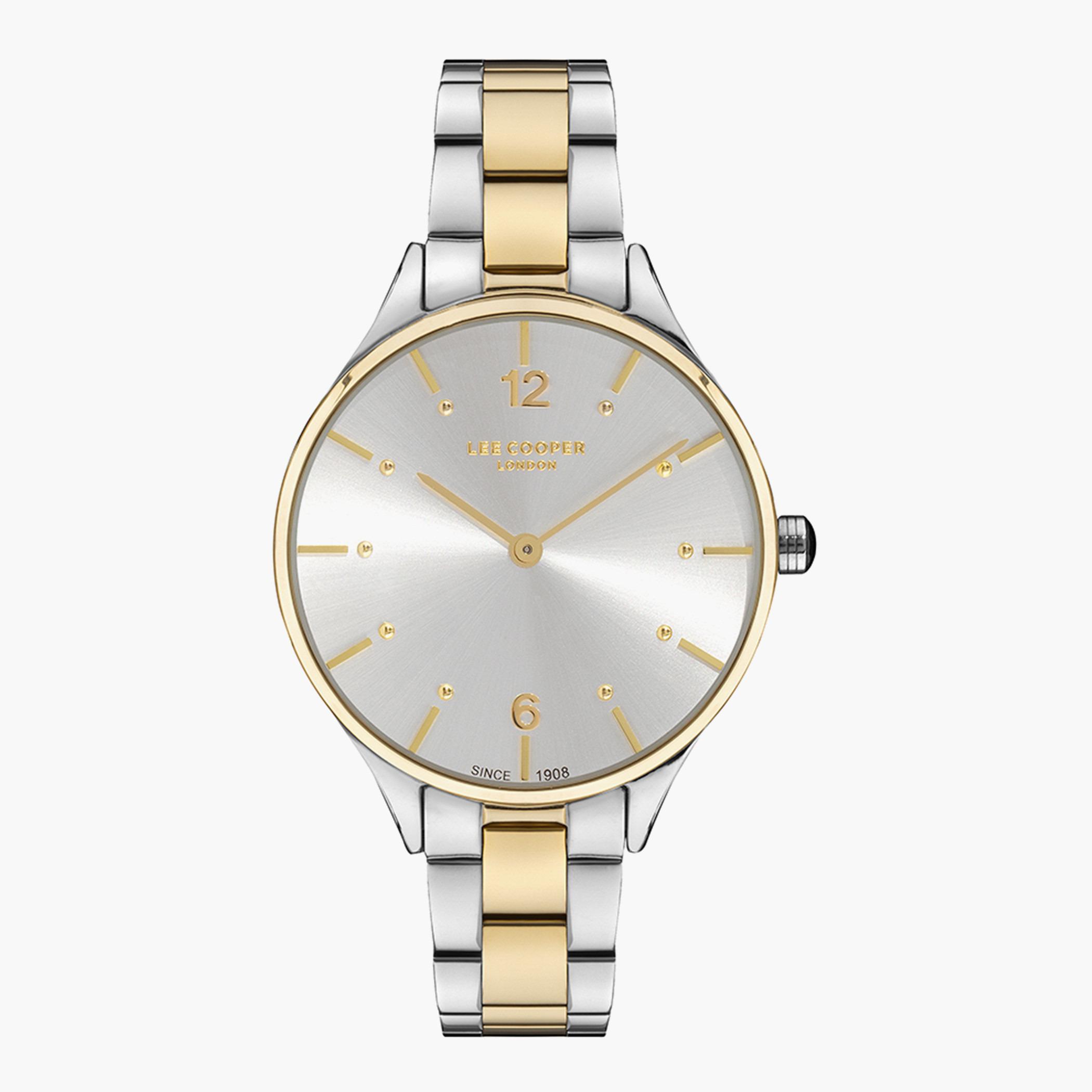 Lee Cooper Women Silver & Gold Analog Metal Strap Watch - LC07027.230-women-watchesandjewellery-watches-image-1
