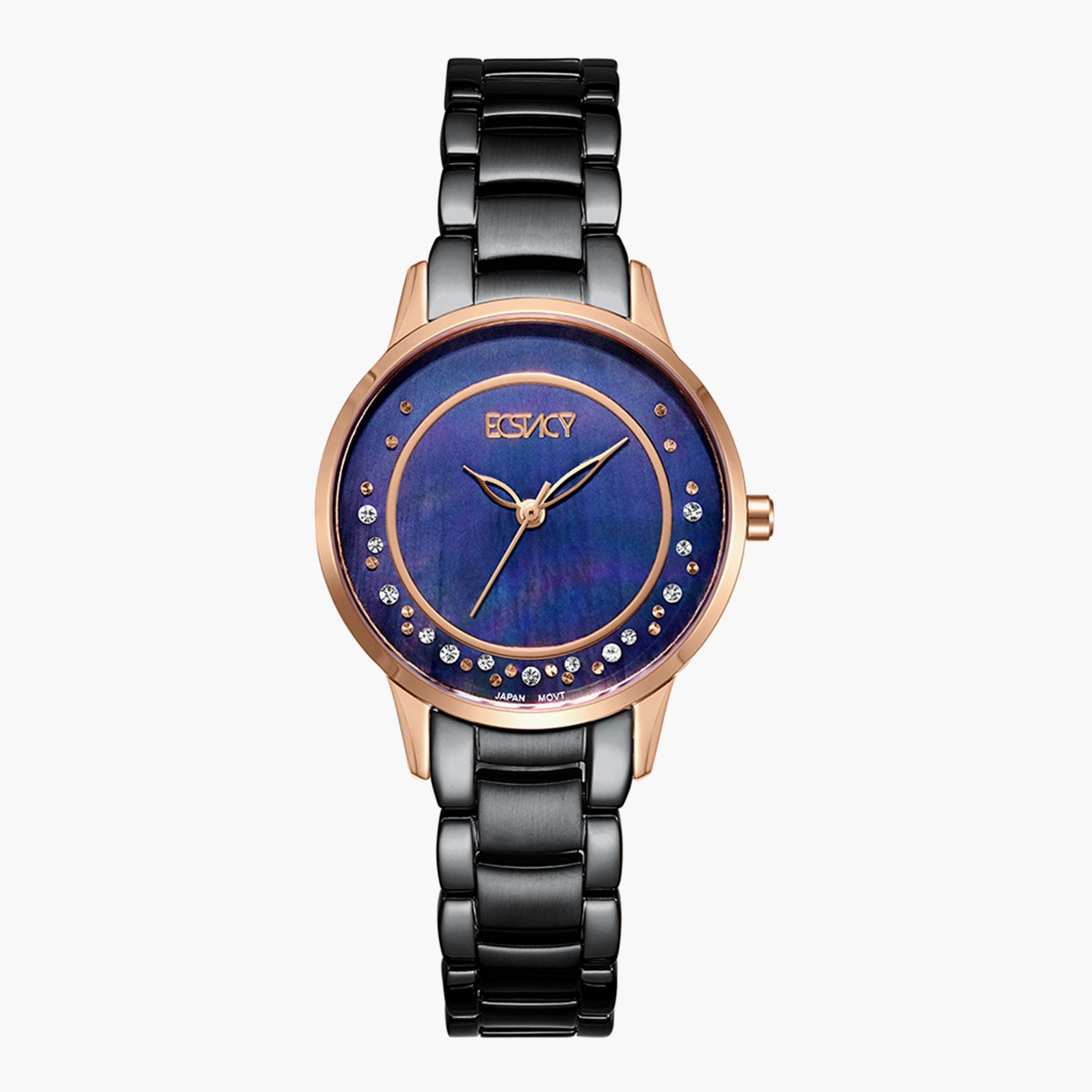 E9516-KBBMB- راقب حزام ستانليس ستيل تناظرية أسود للنساء اكستازي-women-watchesandjewellery-watches-image-1