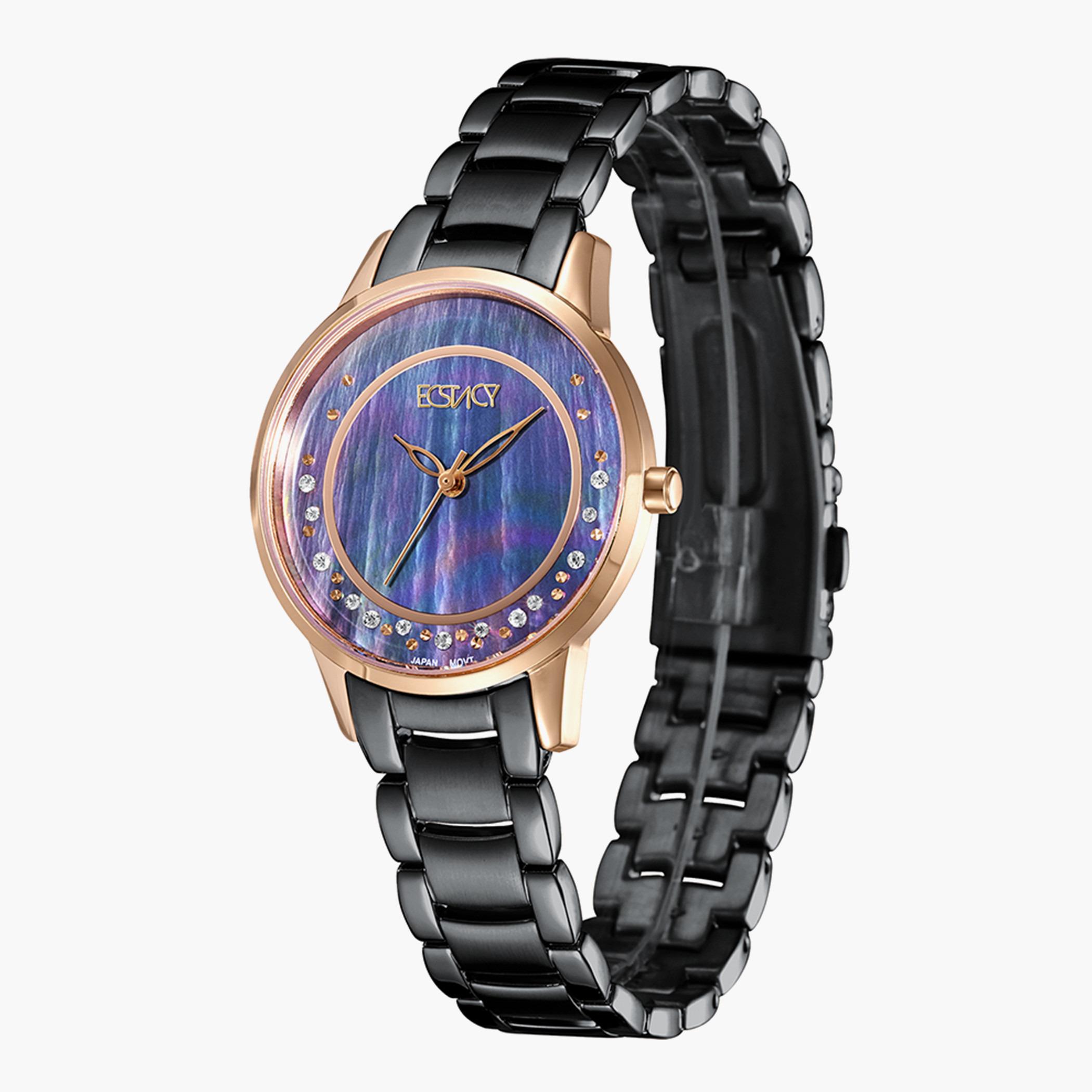 E9516-KBBMB- راقب حزام ستانليس ستيل تناظرية أسود للنساء اكستازي-women-watchesandjewellery-watches-image-2