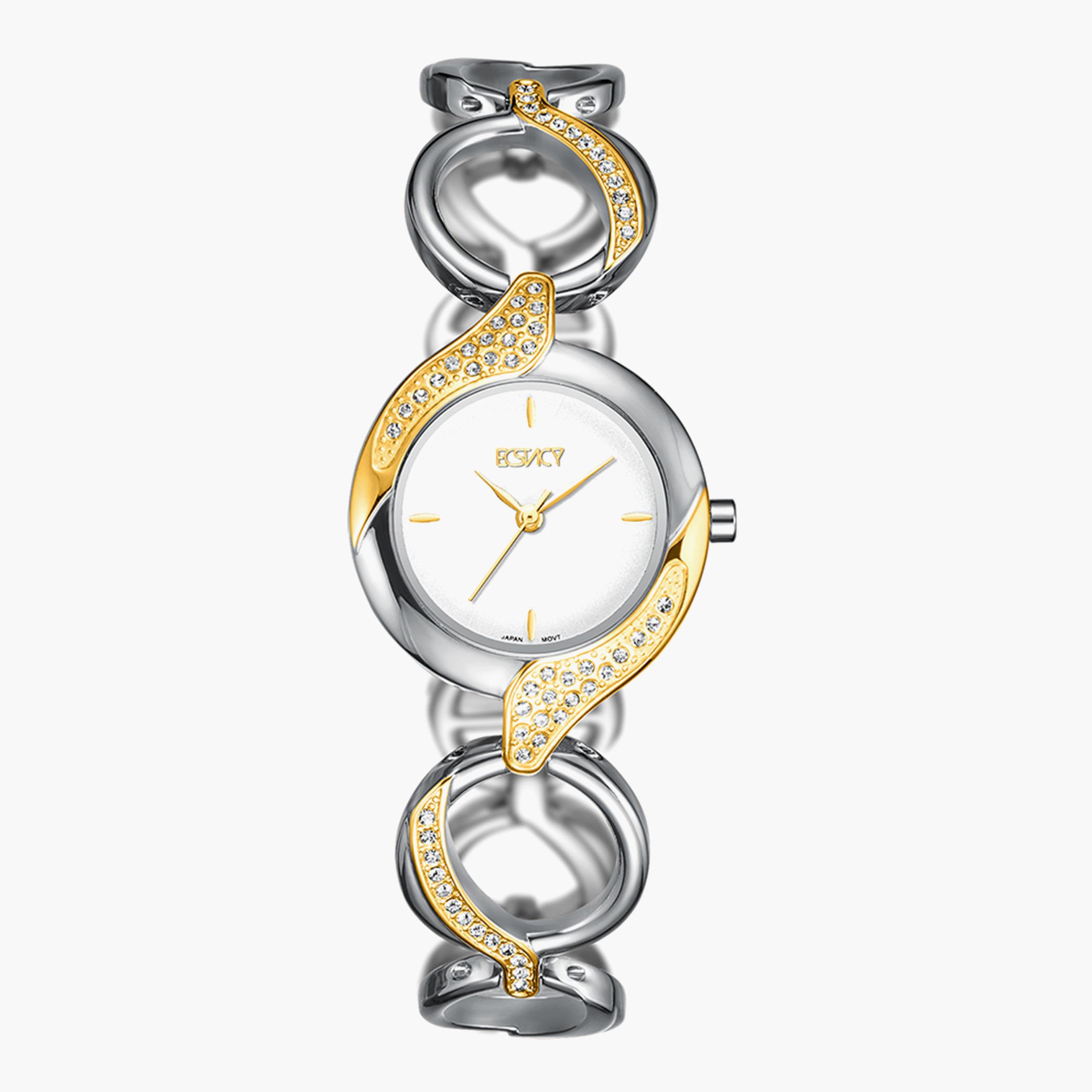 E9515-TBTS- راقب حزام ستانليس ستيل تناظرية الفضة والذهب للنساء اكستازي-women-watchesandjewellery-watches-image-1