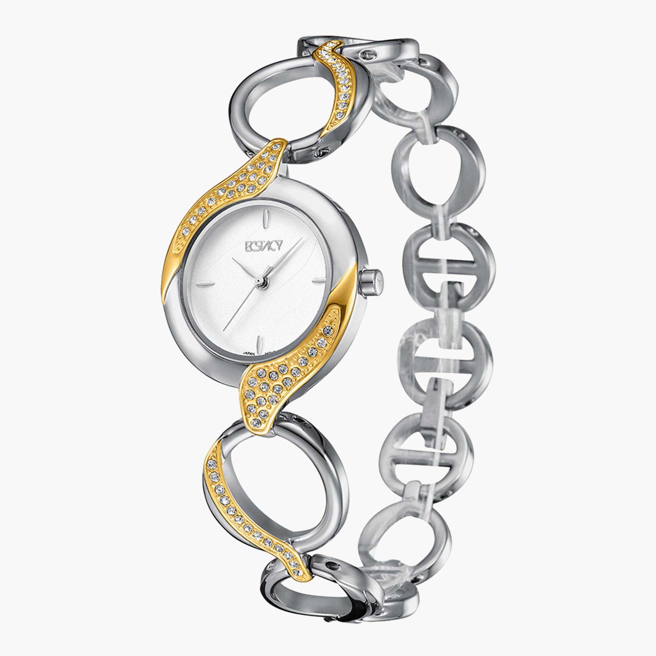 E9515-TBTS- راقب حزام ستانليس ستيل تناظرية الفضة والذهب للنساء اكستازي-women-watchesandjewellery-watches-image-2