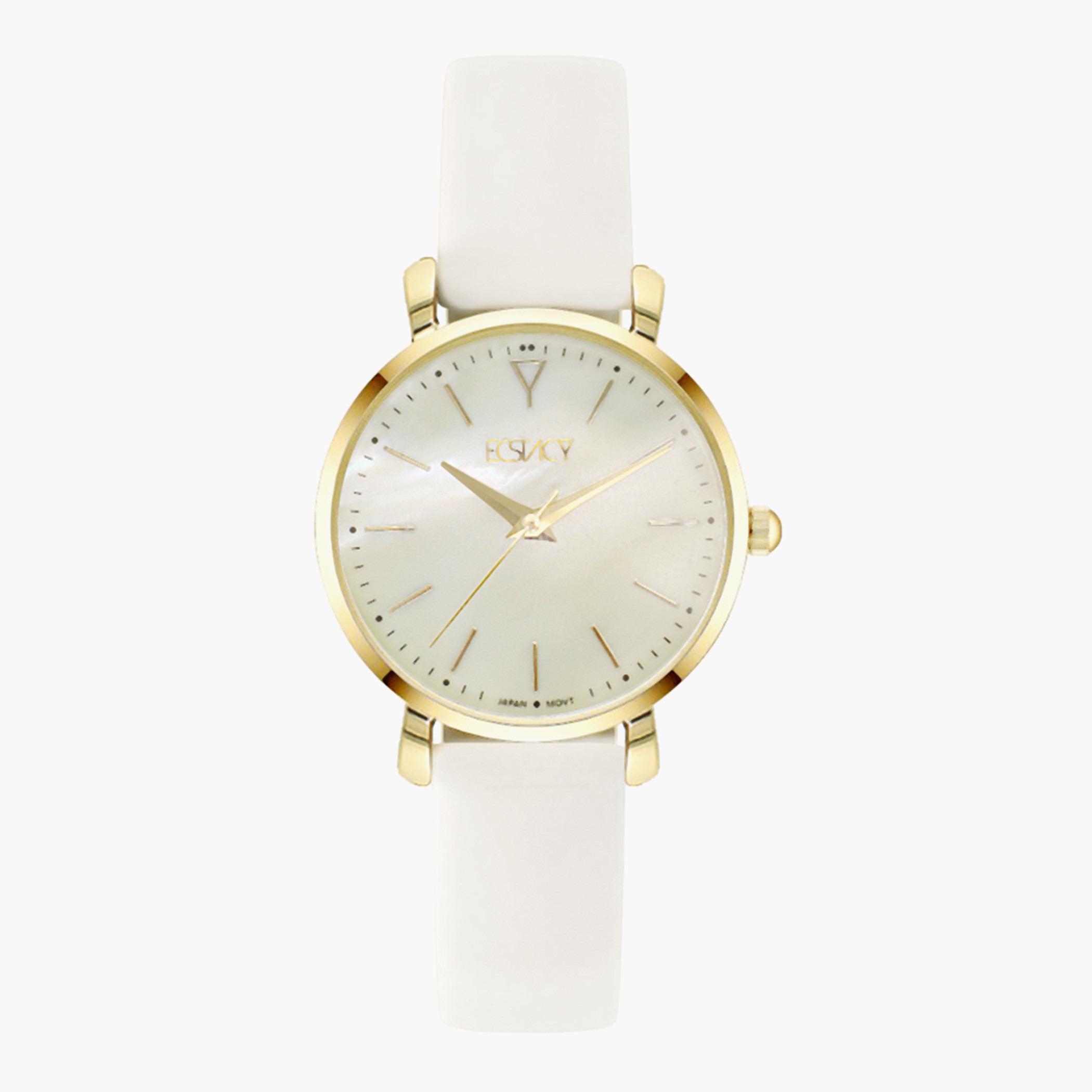 E9502-GLWMC- راقب حزام جلد تناظرية أبيض للنساء اكستازي-women-watchesandjewellery-watches-image-1