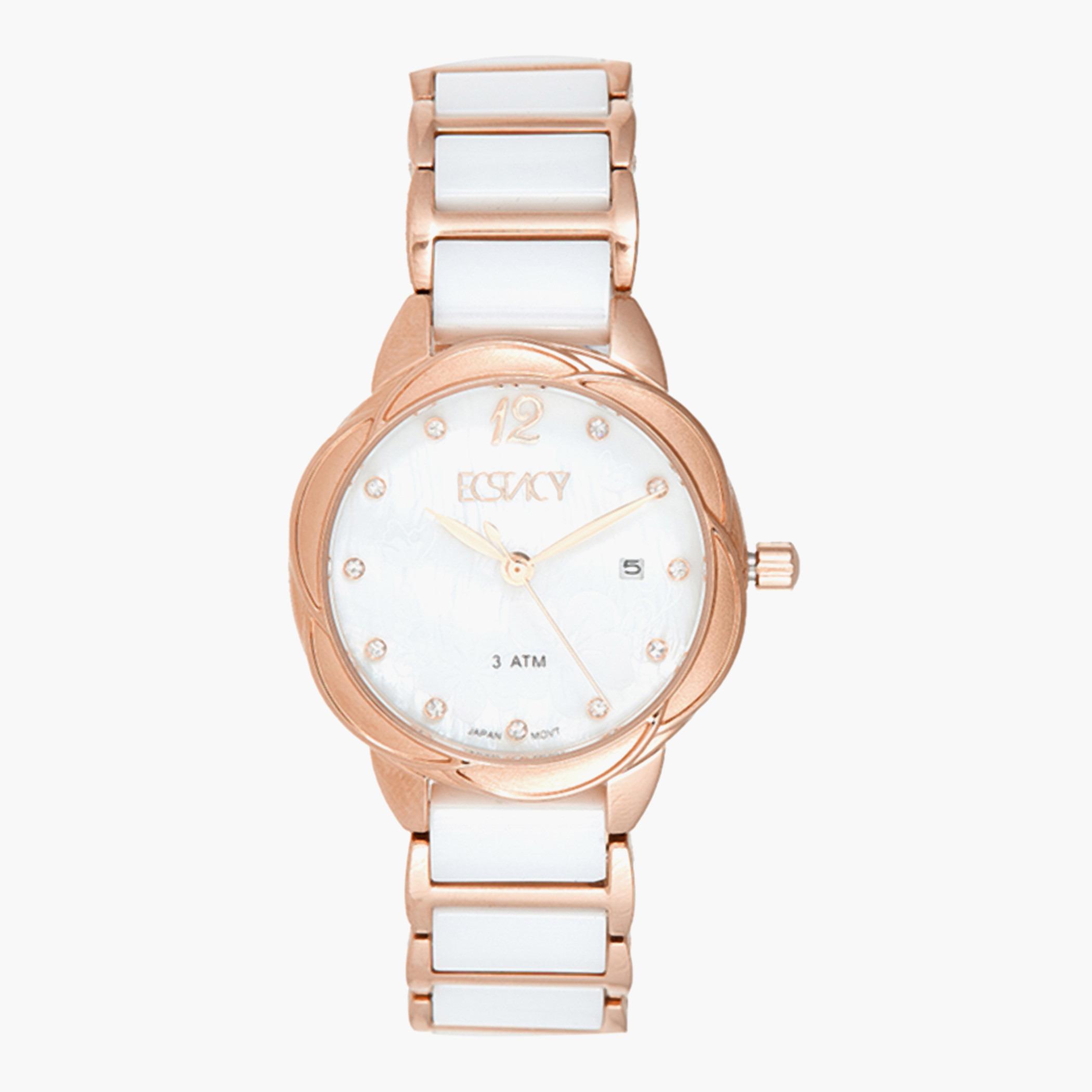 E8519-KCWM- راقب حزام سيراميك تناظرية أبيض للنساء اكستازي-women-watchesandjewellery-watches-image-1