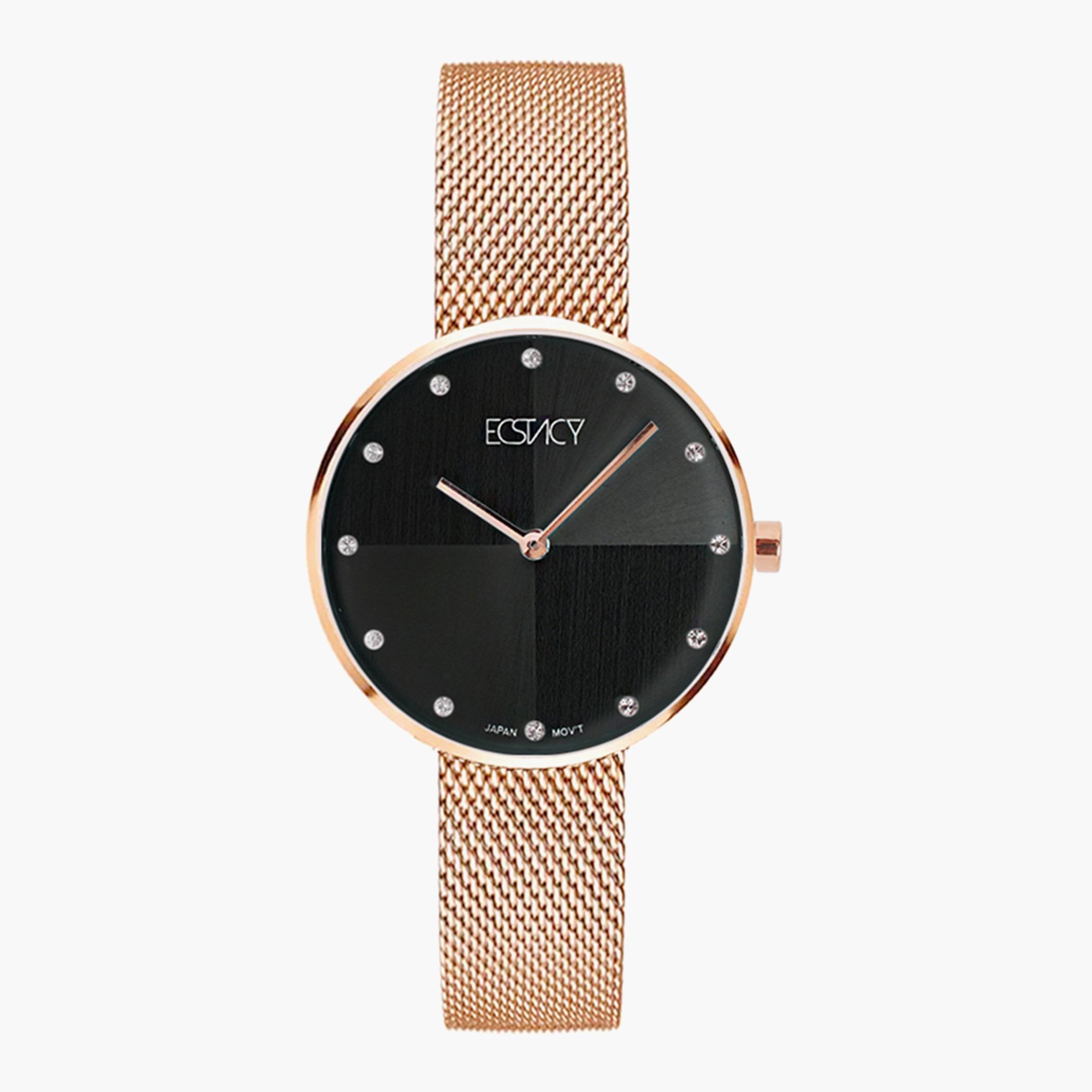 E8517C-RMKB-S- راقب حزام شبكة تناظرية ذهبي وردي للنساء اكستازي-women-watchesandjewellery-watches-image-1