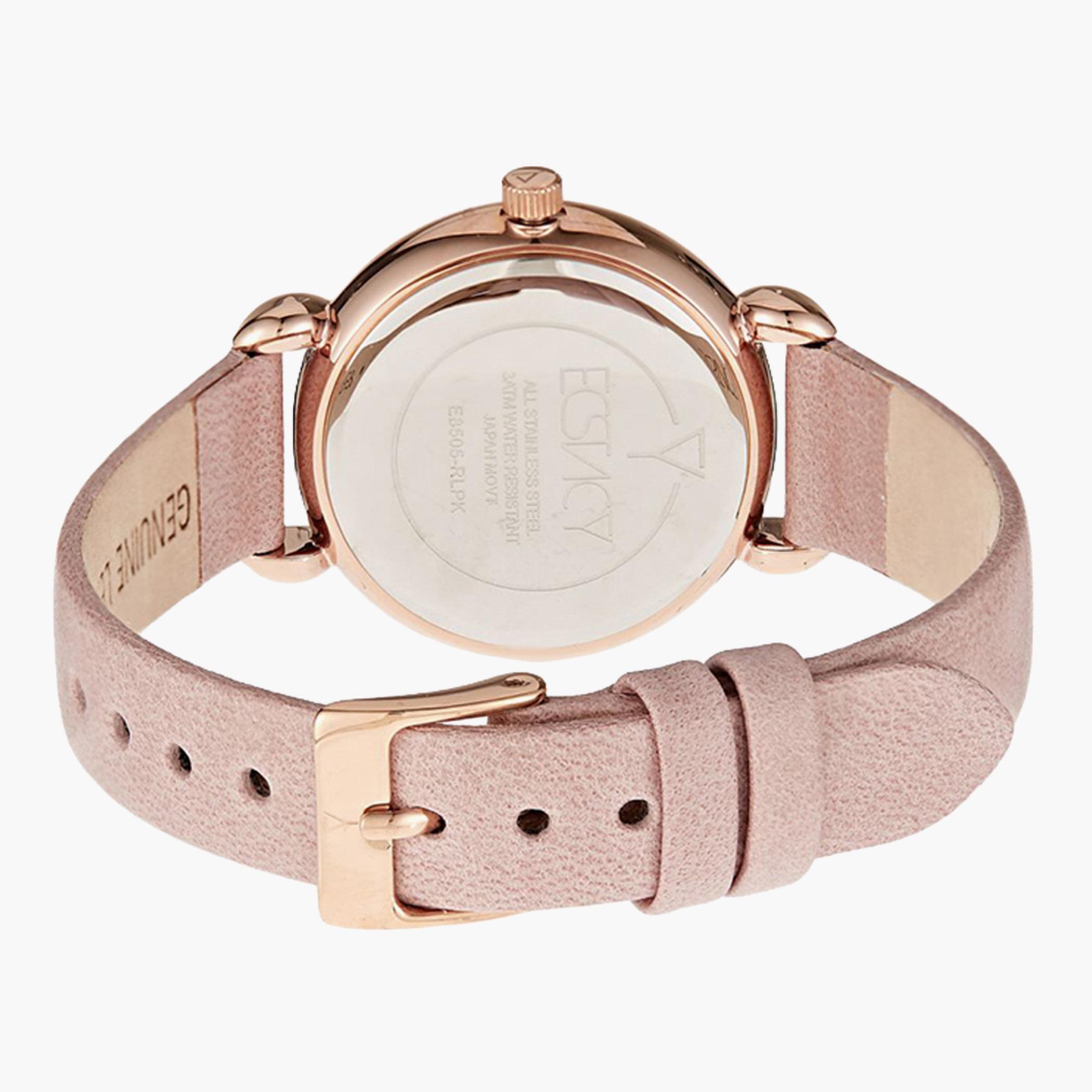 E8505-RLPK- راقب حزام جلد تناظرية ذهبي وردي للنساء اكستازي-women-watchesandjewellery-watches-image-3