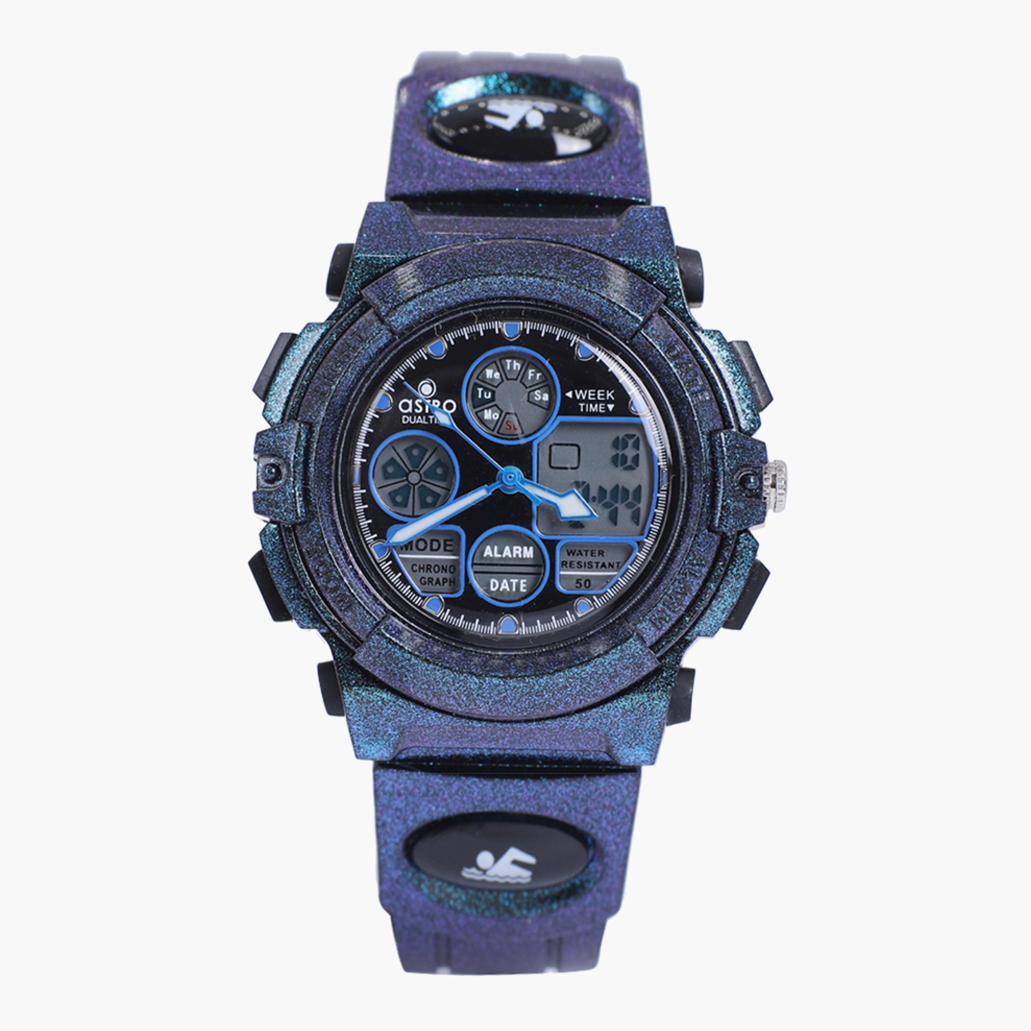 Astro Men Blue Analog/Digital Plastic Strap Watch - A21806-PPLB-men-watchesandjewellery-watches-image-1