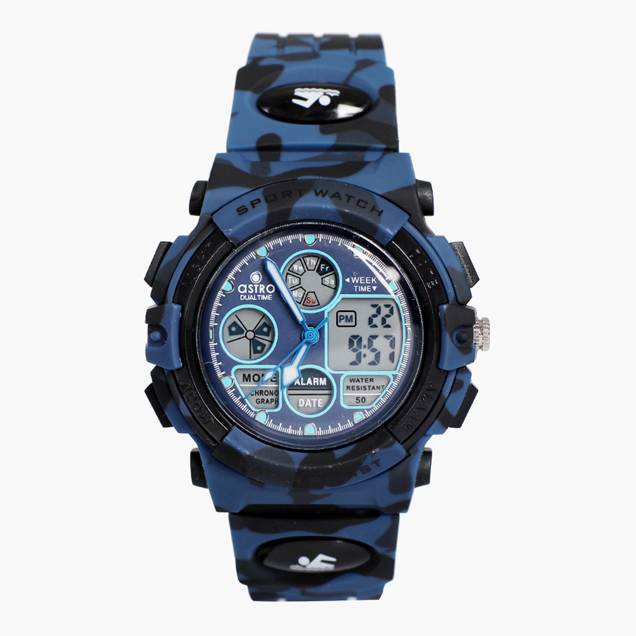A21806-PPNN- راقب حزام لدائن تناظرية/ رقمية متعدد الألوان للرجال أسترو-men-watchesandjewellery-watches-image-1