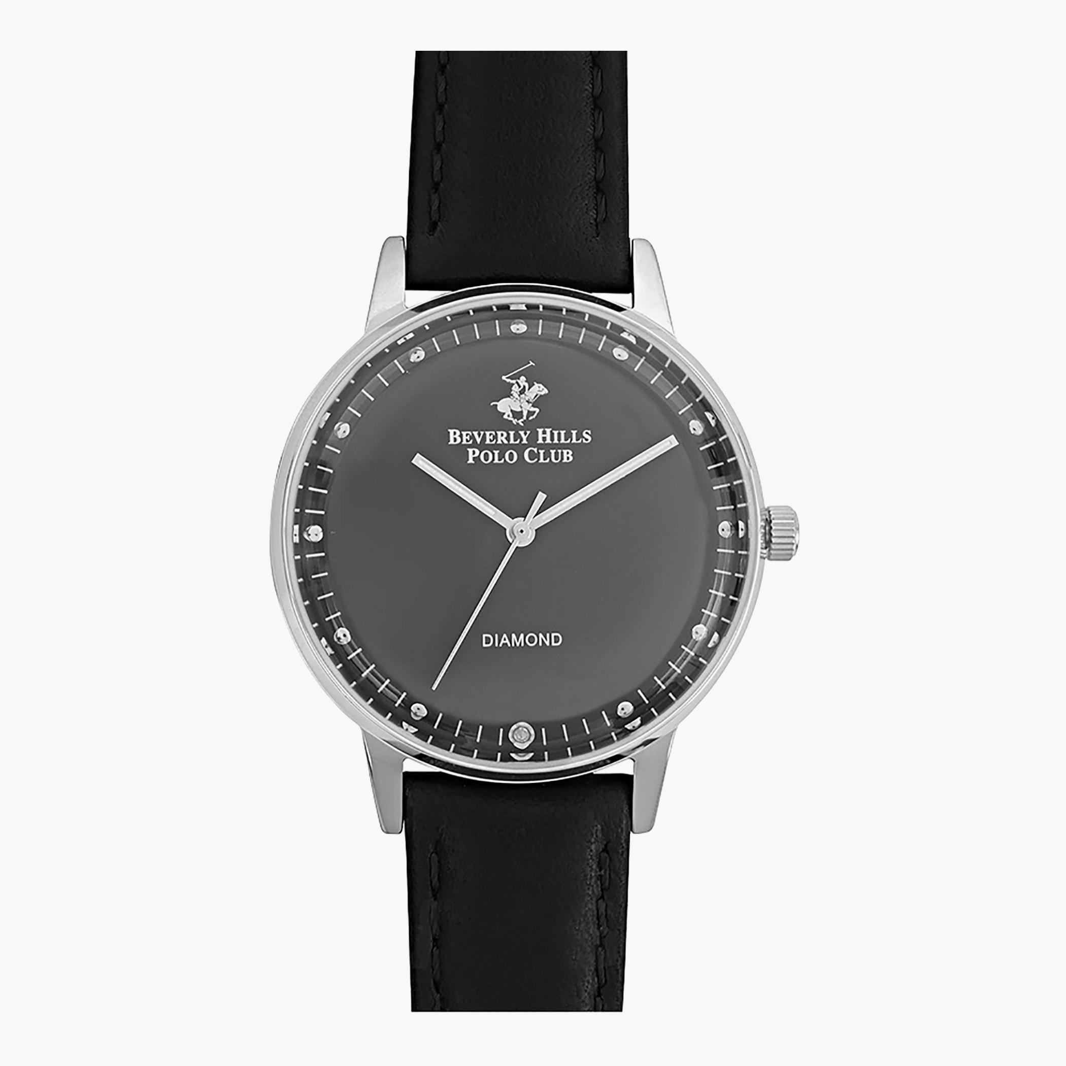 BP3072C.351- راقب حزام جلد تناظرية أسود للنساء بيفرلي هيلز بولو كلوب-women-watchesandjewellery-watches-image-1