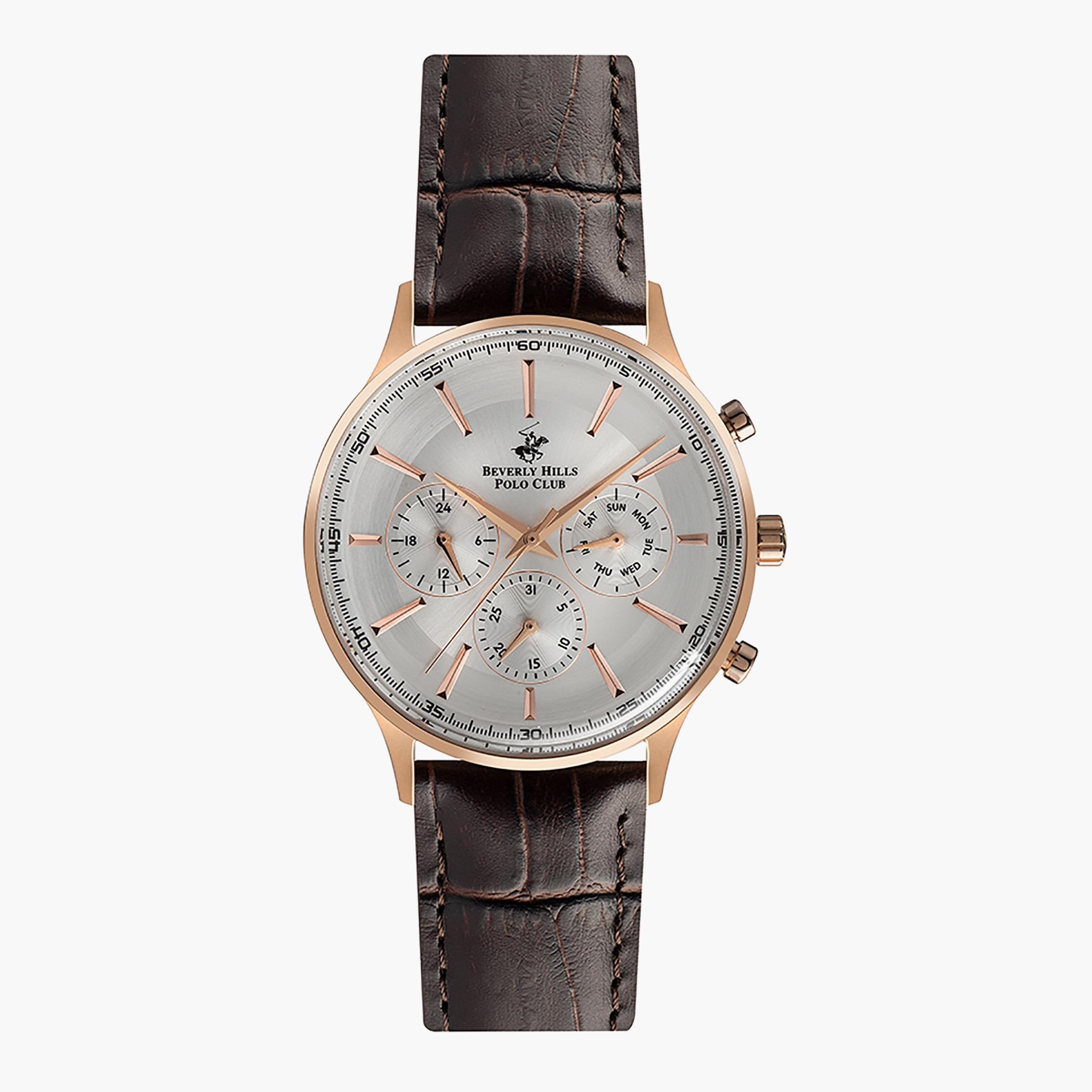 BP3111X.432- راقب حزام جلد كرونوغراف بنى ملك الرجال بيفرلي هيلز بولو كلوب-men-watchesandjewellery-watches-image-1