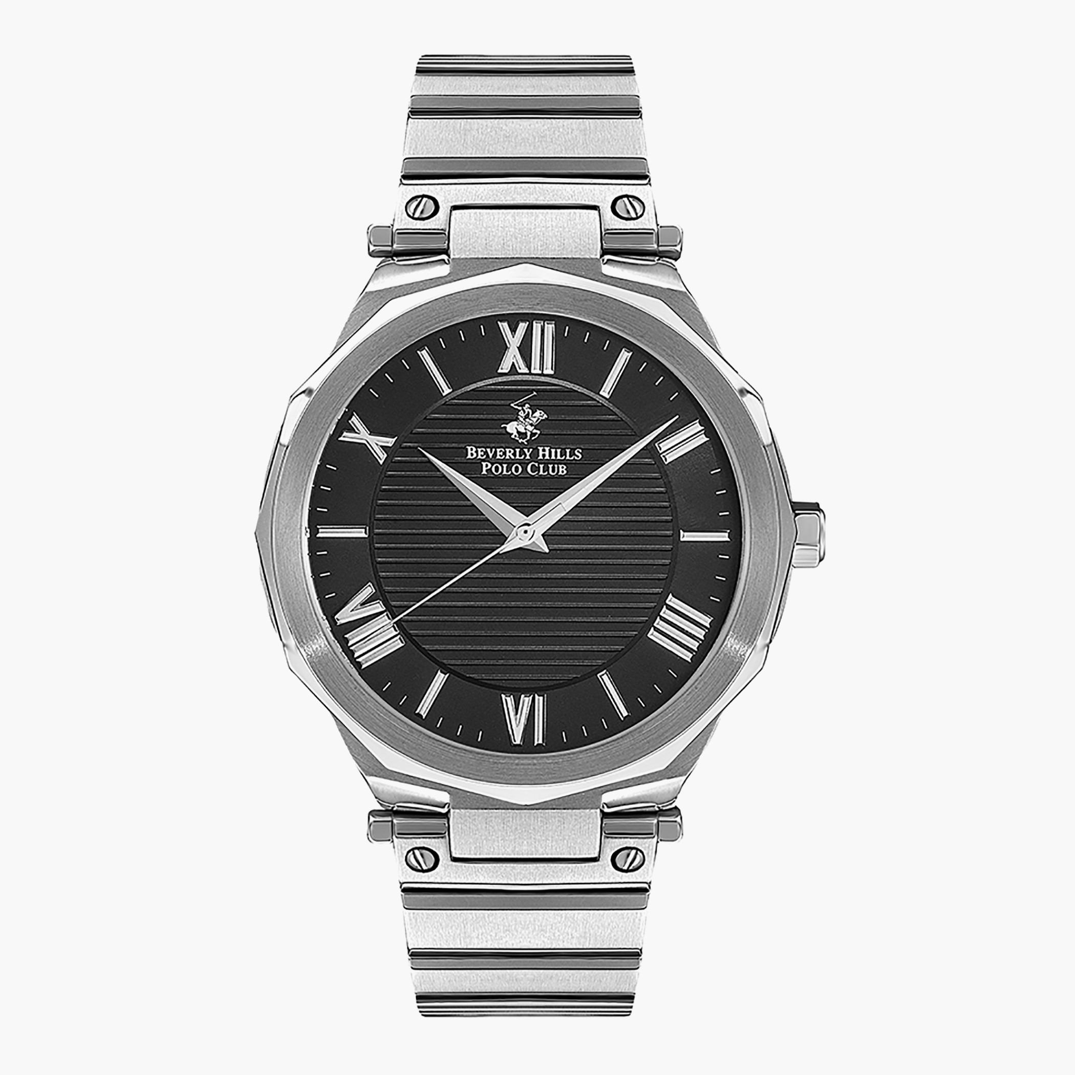 BP3135X.350- راقب حزام ستانليس ستيل تناظرية بني ملك الرجال بيفرلي هيلز بولو كلوب-men-watchesandjewellery-watches-image-1