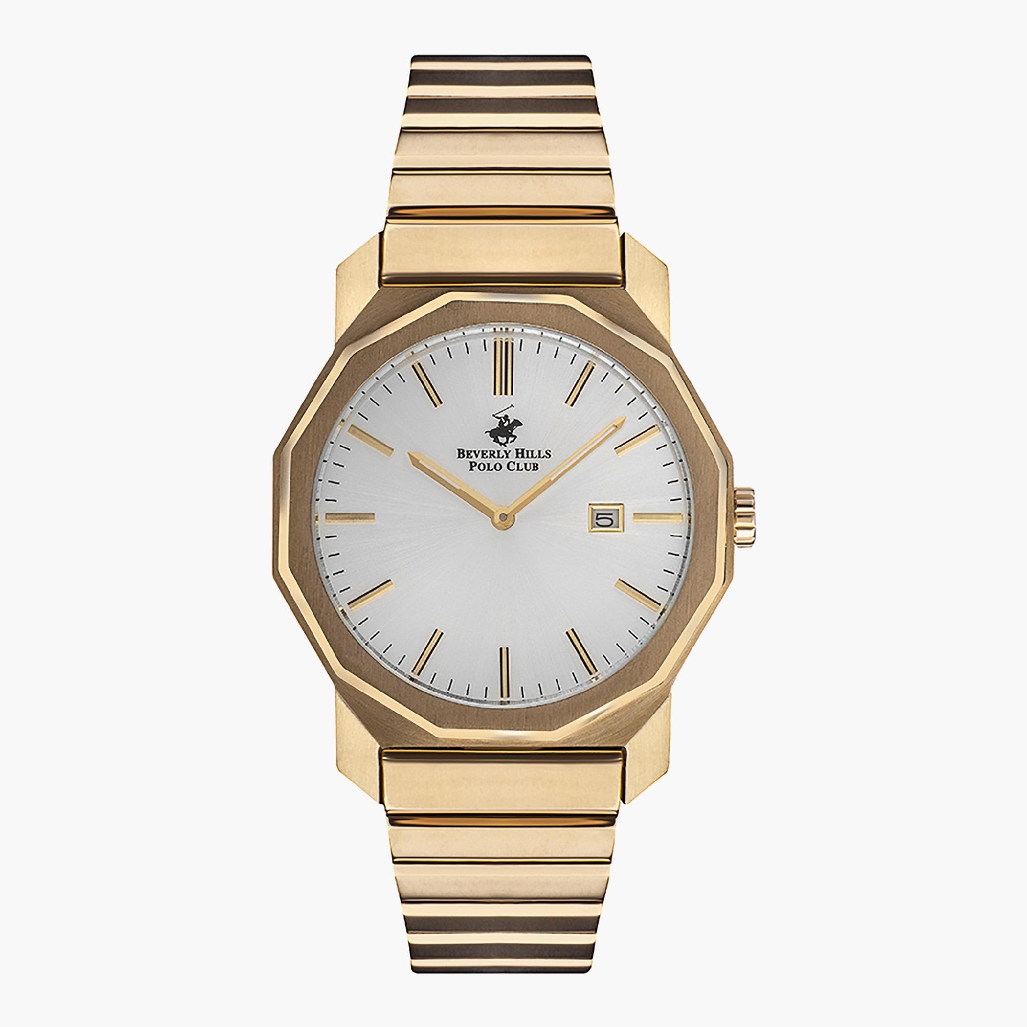 BP3140X.130- راقب حزام معدن تناظرية ذهبي ملك الرجال بيفرلي هيلز بولو كلوب-men-watchesandjewellery-watches-image-1