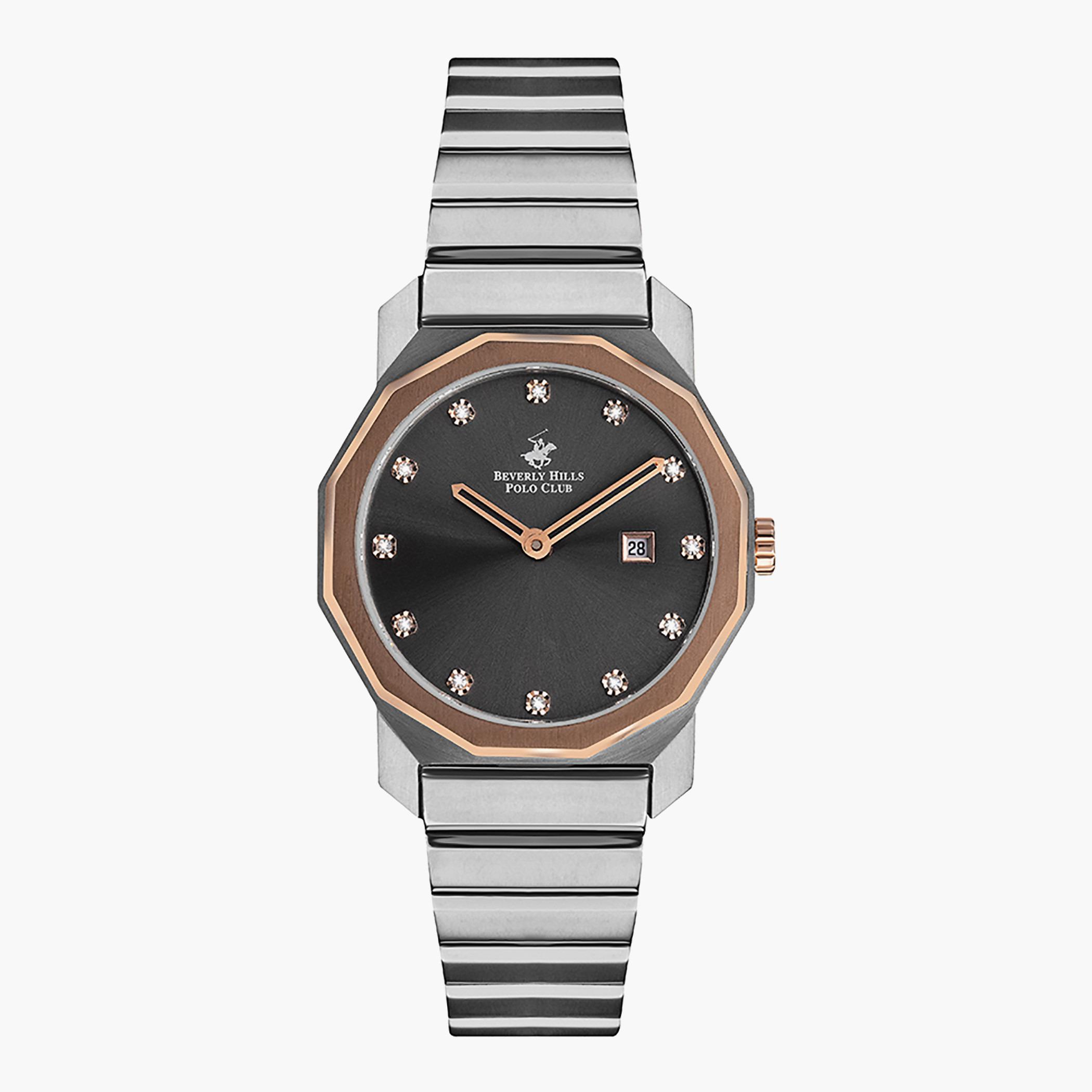BP3141X.560- راقب حزام معدن تناظرية بني للنساء بيفرلي هيلز بولو كلوب-women-watchesandjewellery-watches-image-1