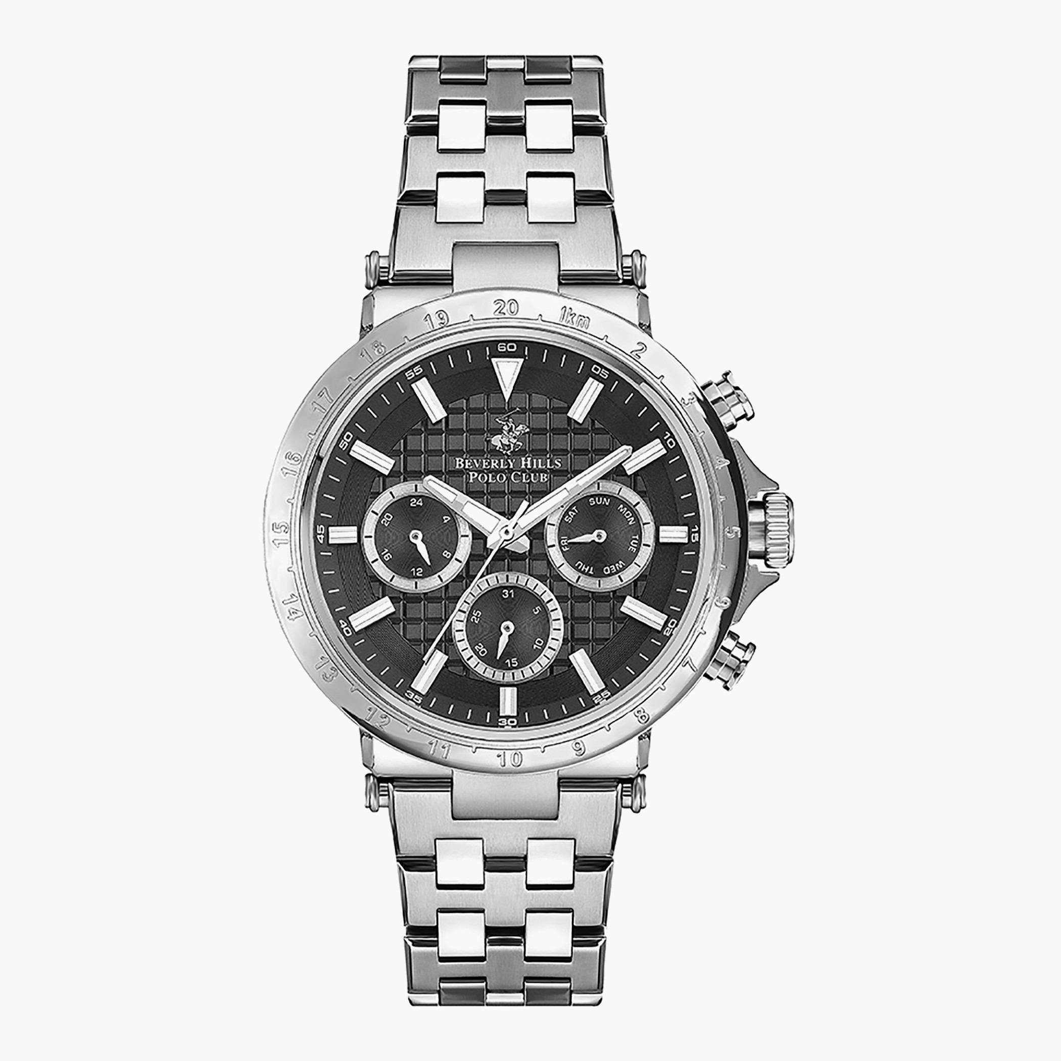 Beverly Hills Polo Club Men Silver Chronograph Metal Strap Watch - BP3143X.350-men-watchesandjewellery-watches-image-1