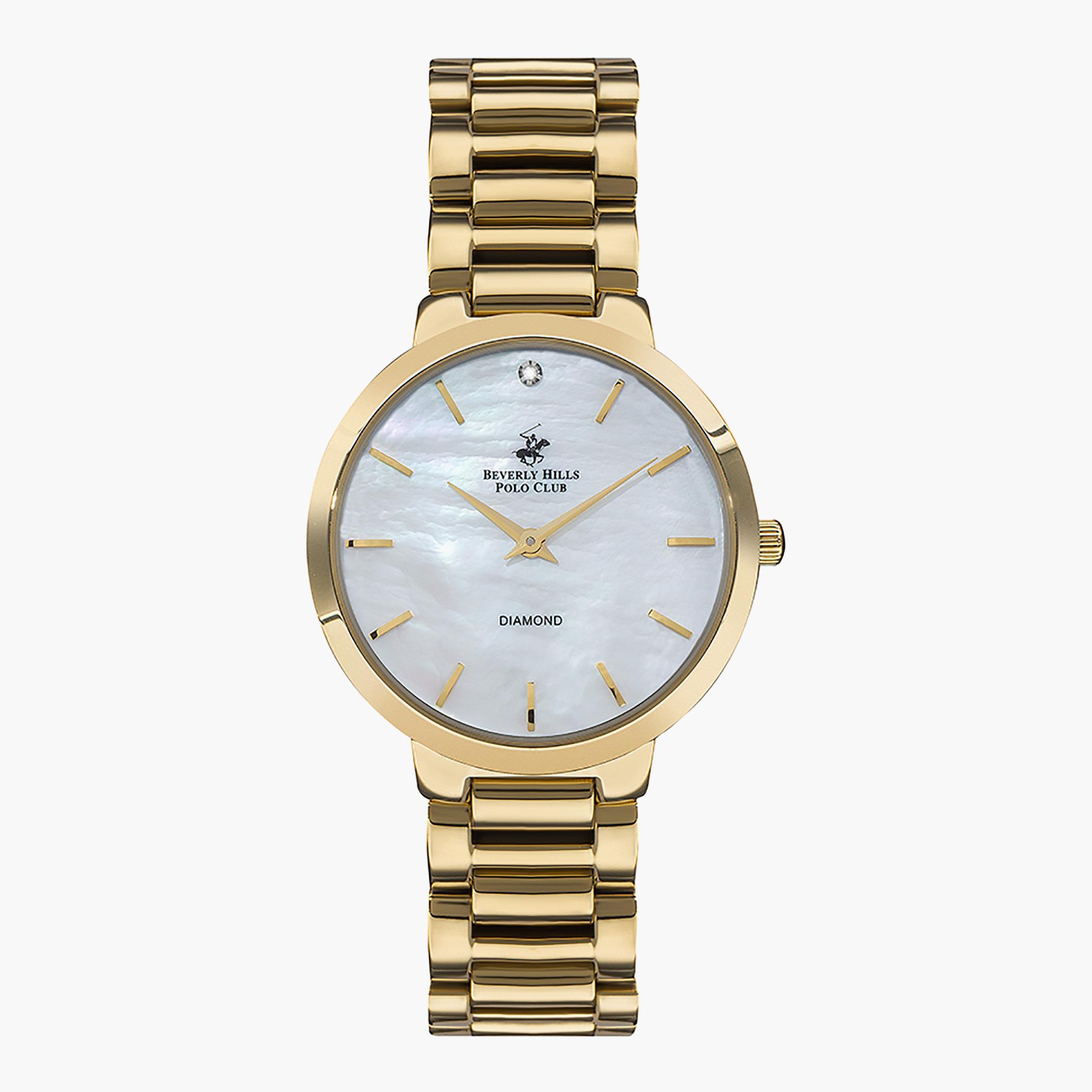 BP3164C.130- راقب حزام معدن تناظرية ذهبي للنساء بيفرلي هيلز بولو كلوب-women-watchesandjewellery-watches-image-1