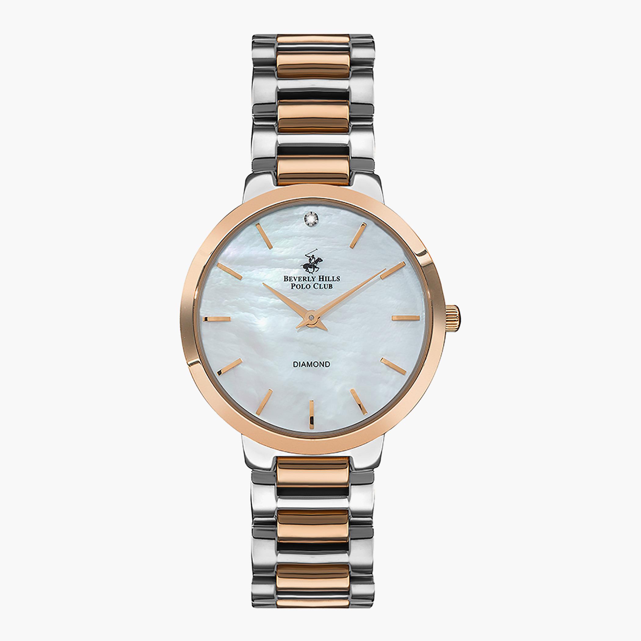 BP3164C.530- راقب حزام معدن تناظرية ذهبي وردي للنساء بيفرلي هيلز بولو كلوب-women-watchesandjewellery-watches-image-1