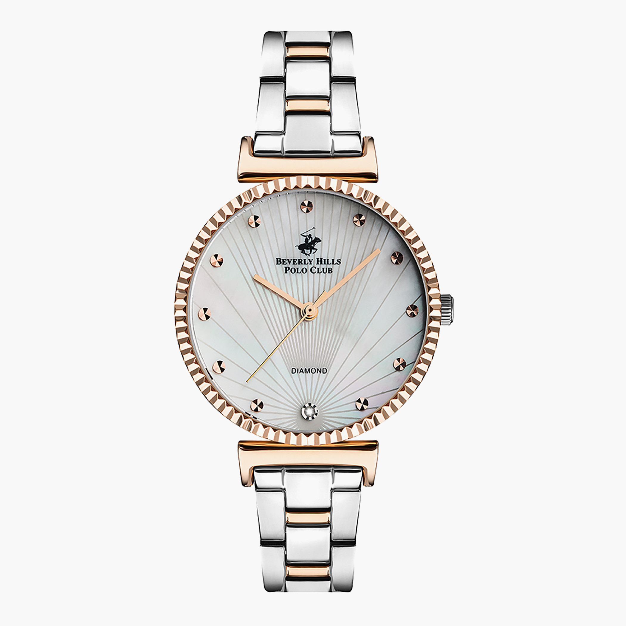 BP3168X.520- راقب حزام ستانليس ستيل تناظرية بني للنساء بيفرلي هيلز بولو كلوب-women-watchesandjewellery-watches-image-1
