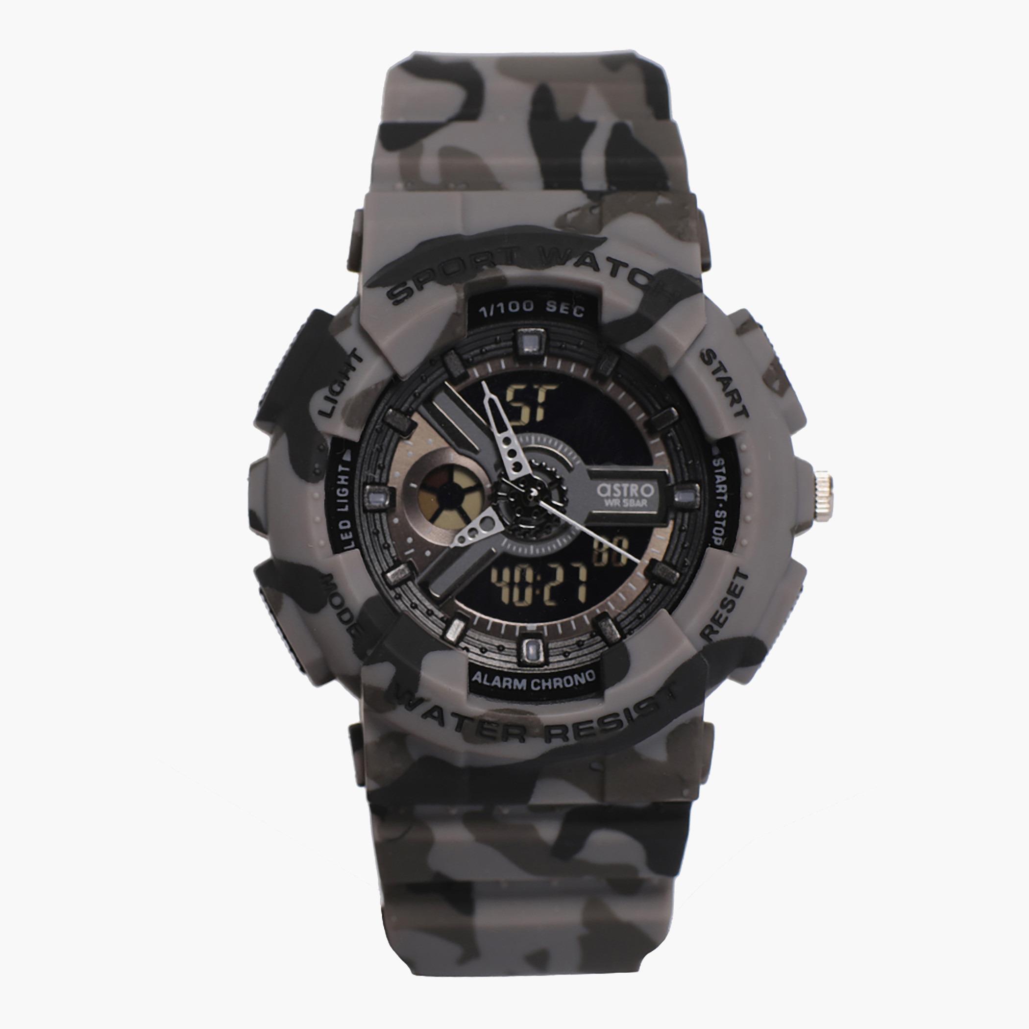 A21805-PPXB- راقب حزام لدائن تناظرية/ رقمية رمادي للرجال أسترو-men-watchesandjewellery-watches-image-1