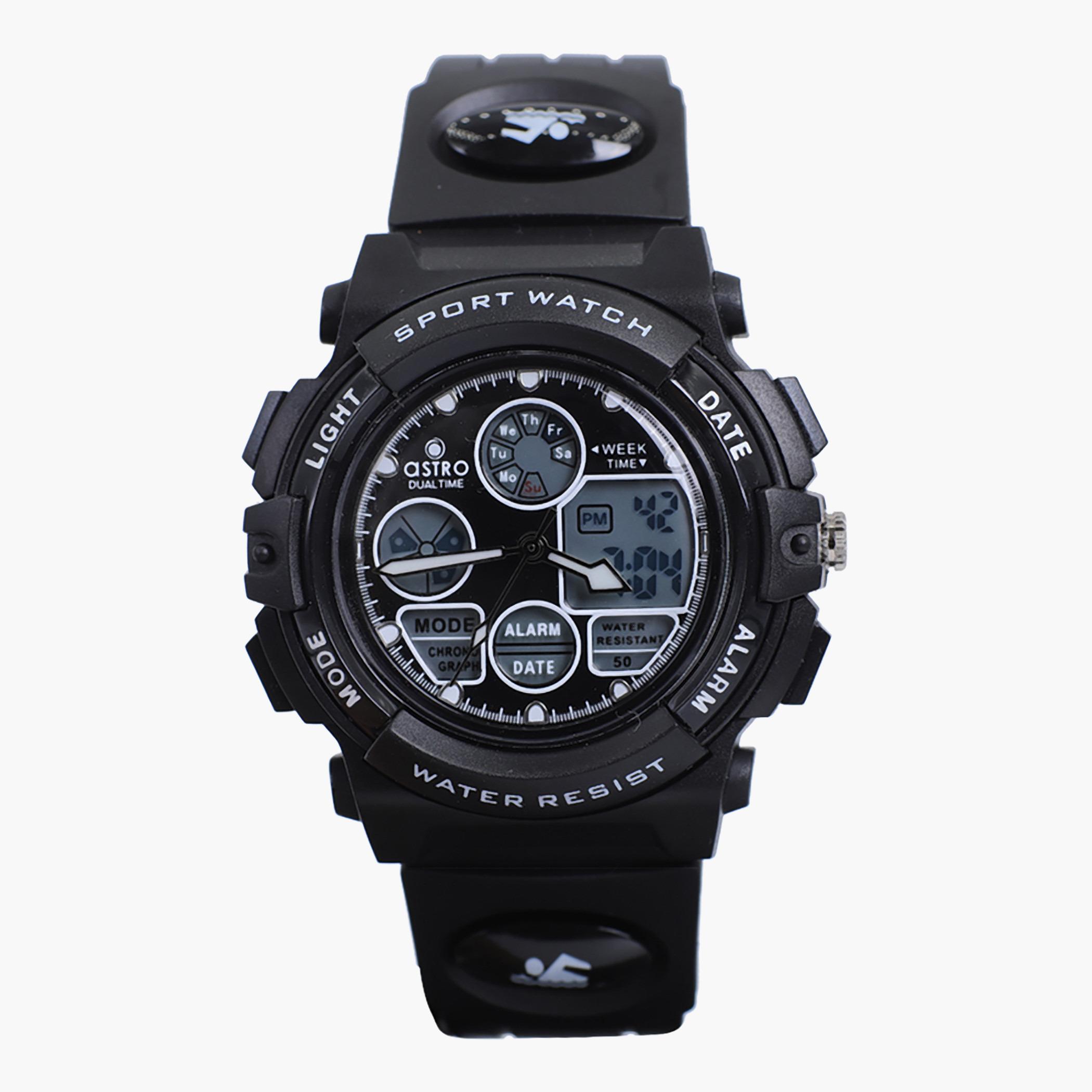 Astro Men Black Analog/Digital Plastic Strap Watch - A21806-PPBB-men-watchesandjewellery-watches-image-1