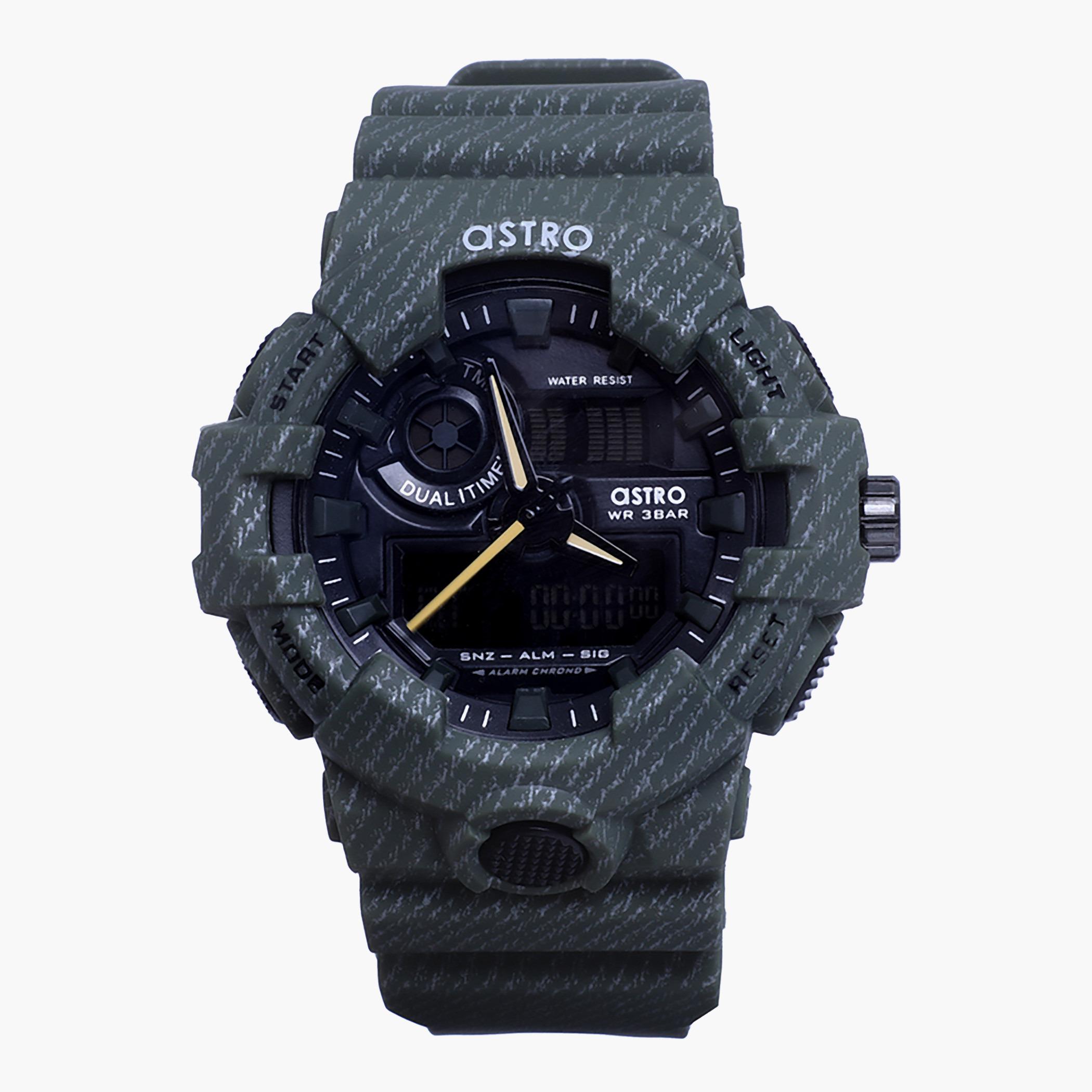 A20806-ARMYGREEN- راقب حزام لدائن تناظرية/ رقمية أخضر للرجال أسترو-men-watchesandjewellery-watches-image-1